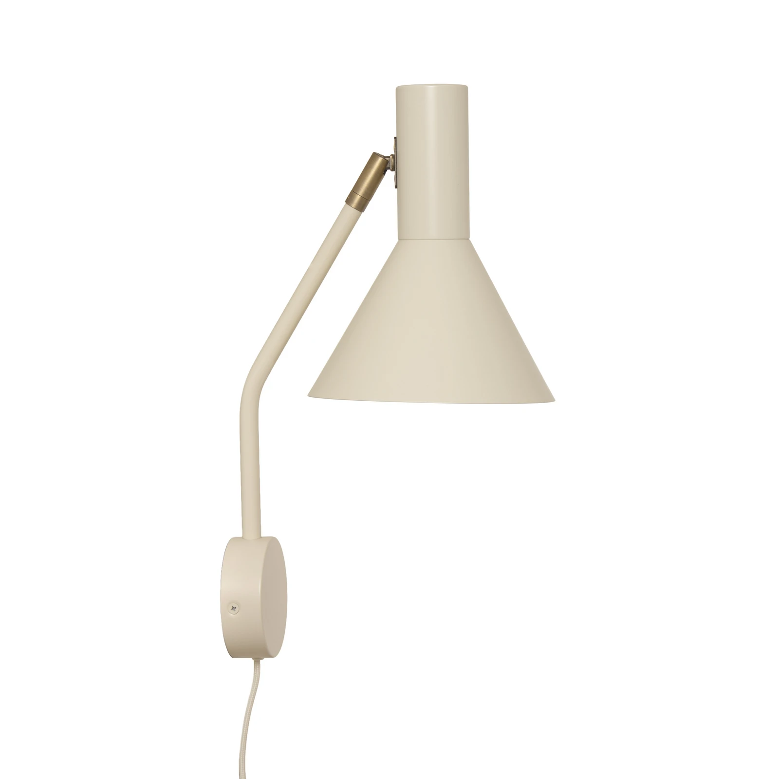 FRANDSEN Φωτιστικό τοίχου Lyss, μπεζ, βύσμα, ύψος 42 cm, E27