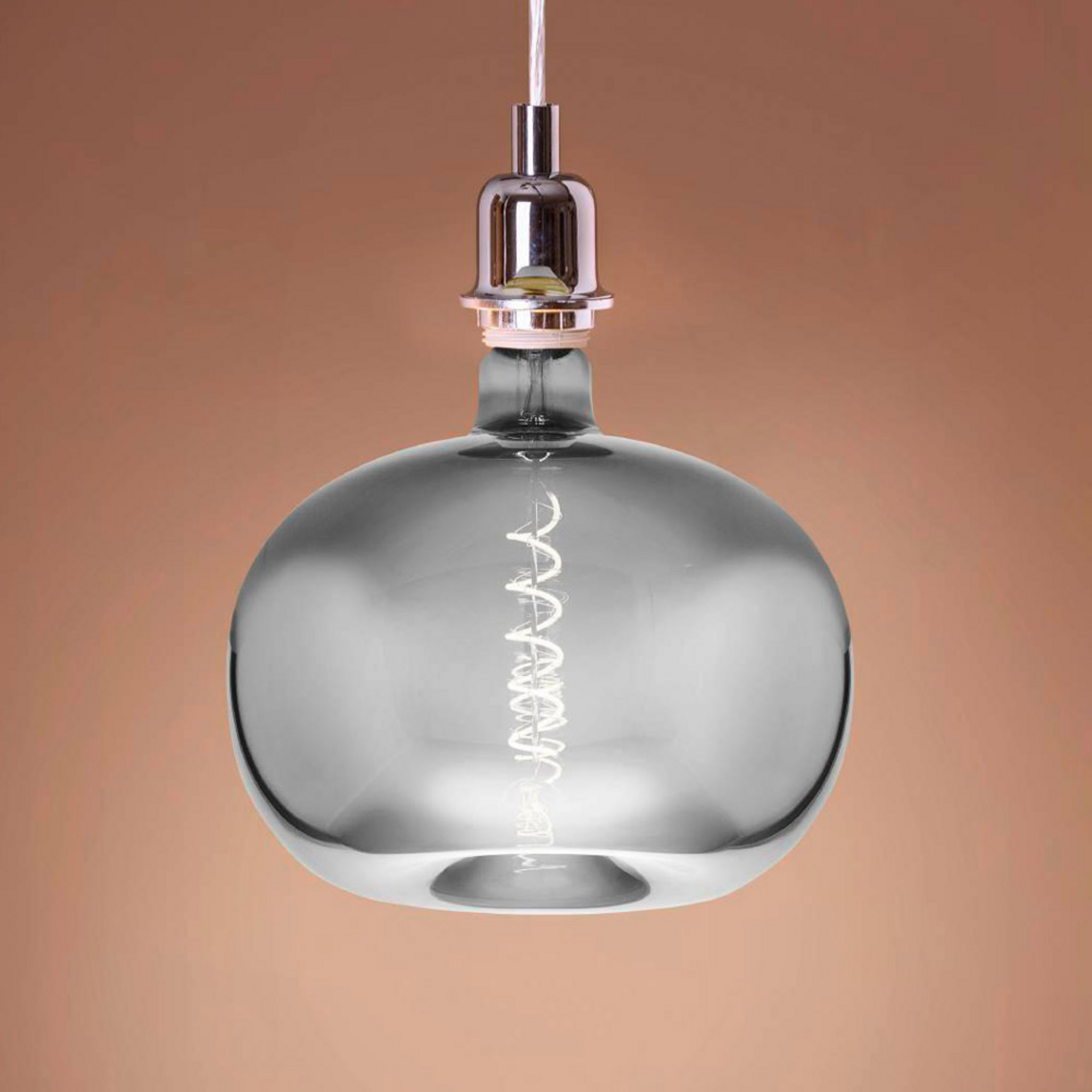 LED žiarovka E27 4W Veľká veľkosť v tvare jablka chrómové vlákno