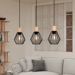 Palmorla hanging light, oblong 3-bulb