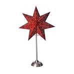 Antique standing star, metal/paper, red