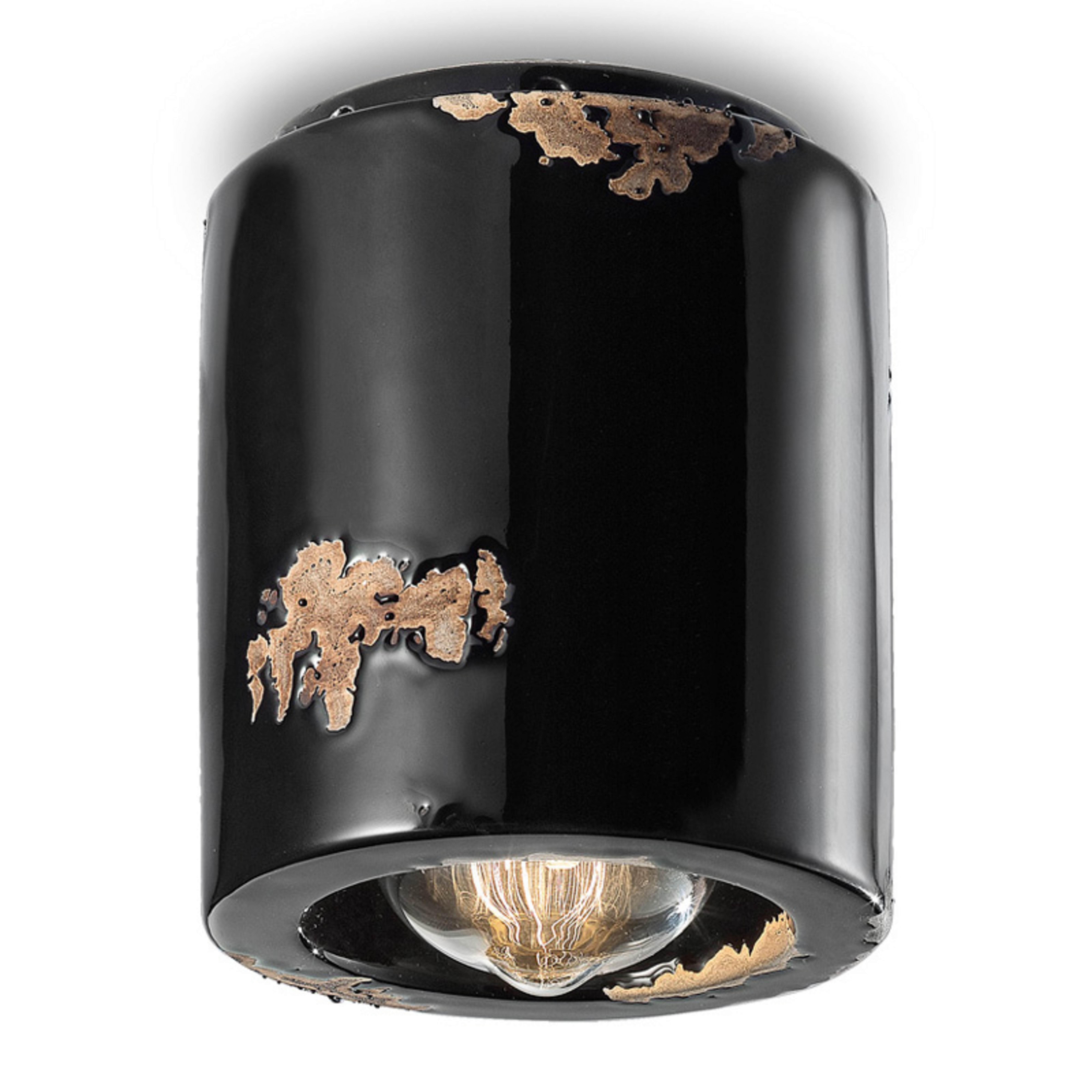 Plafón C986 en estilo vintage, negro