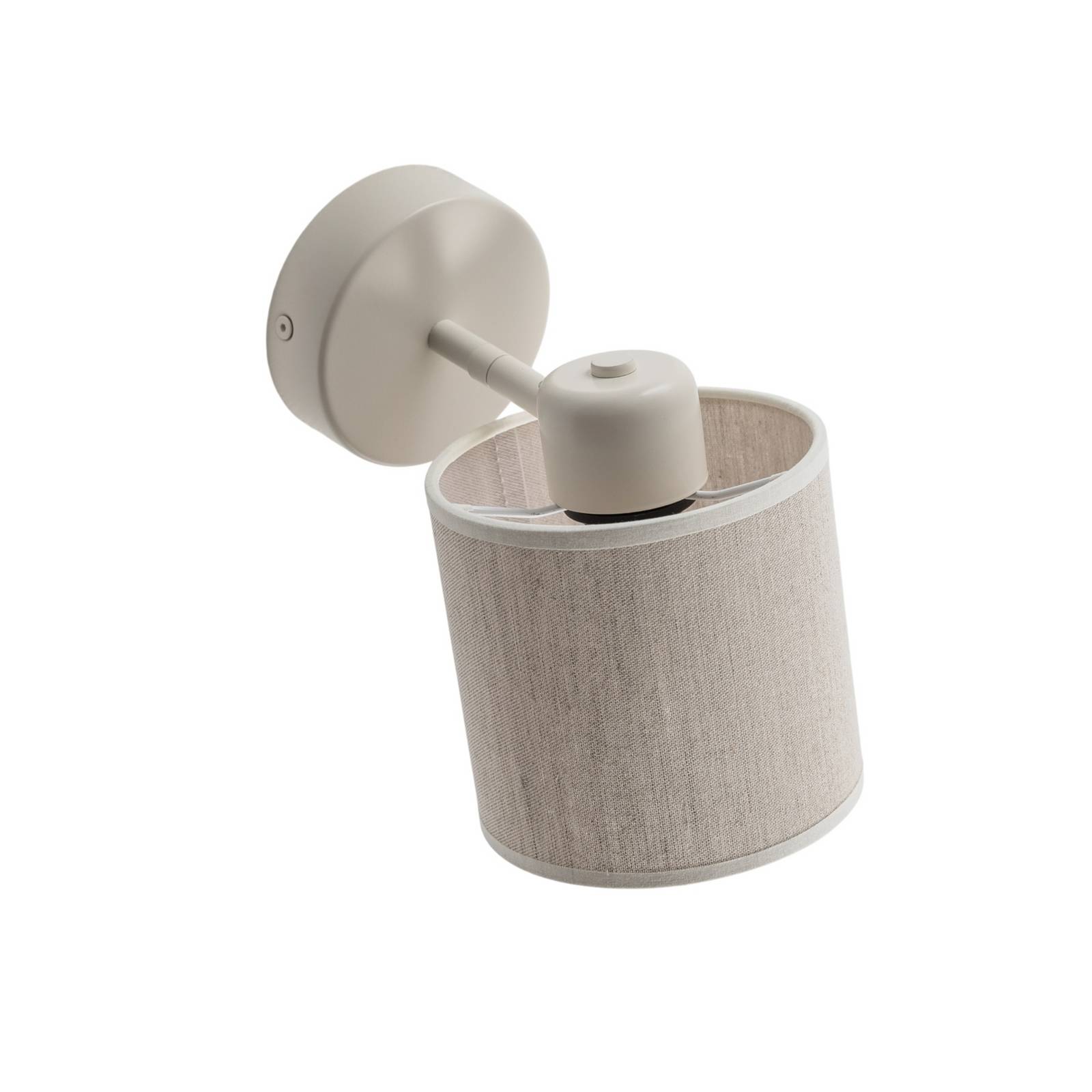 Wandleuchte Suerte, cremeweiß, Leinentextil, 18 cm hoch, E14 günstig online kaufen