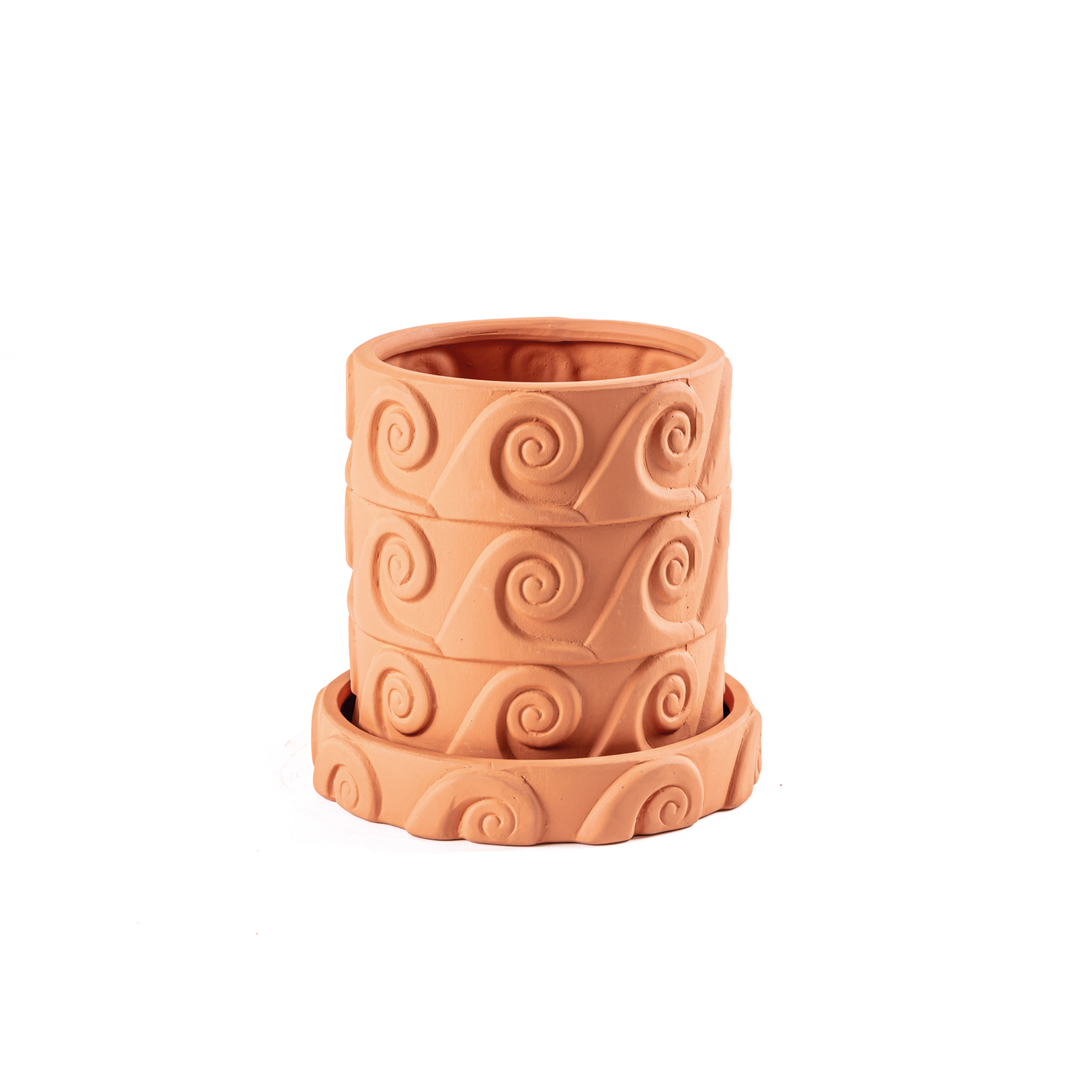 SELETTI Vaso Magna Grecia Onda, sottobicchiere, terracotta