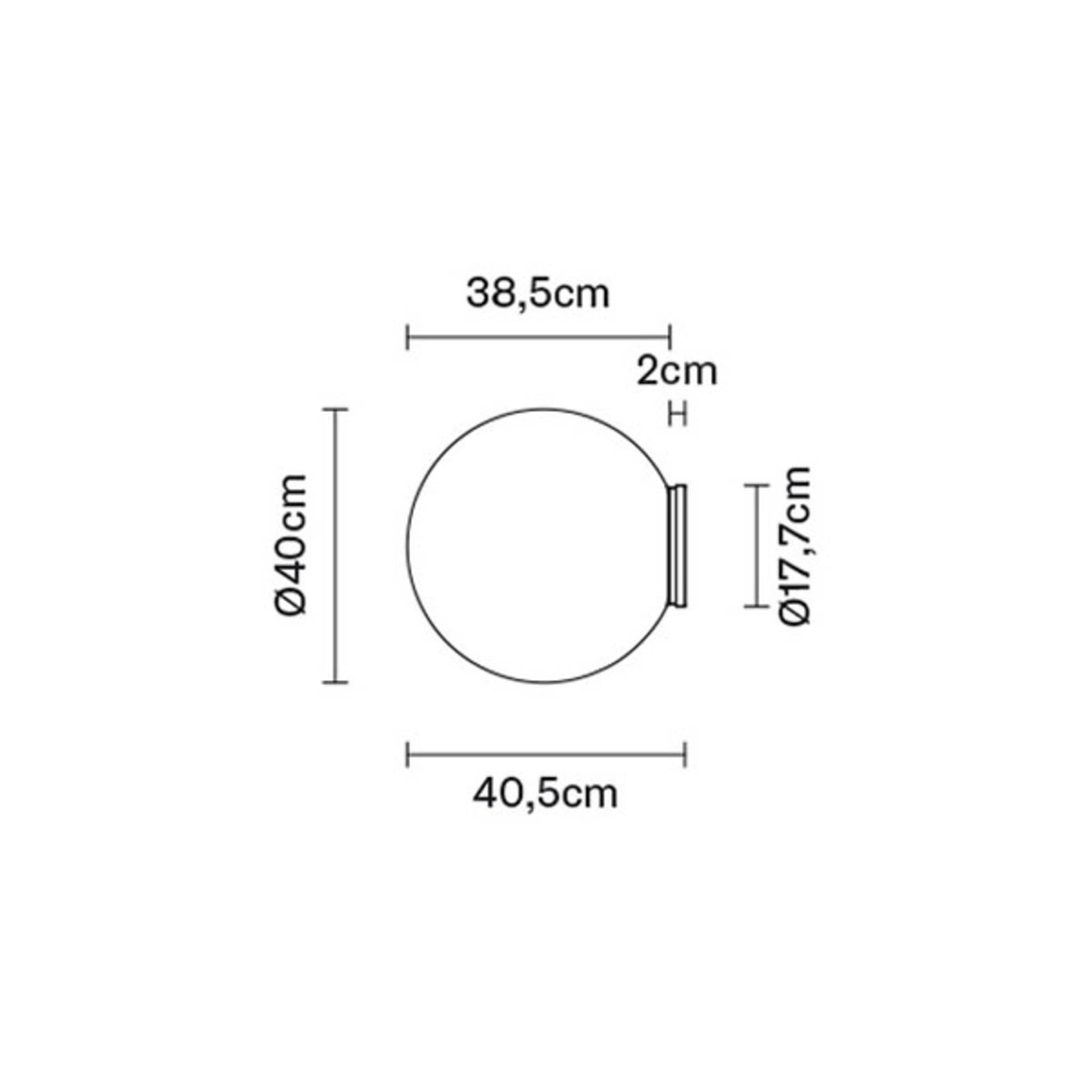 Fabbian Lumi Sfera szklana lampa ścienna, Ø 40 cm