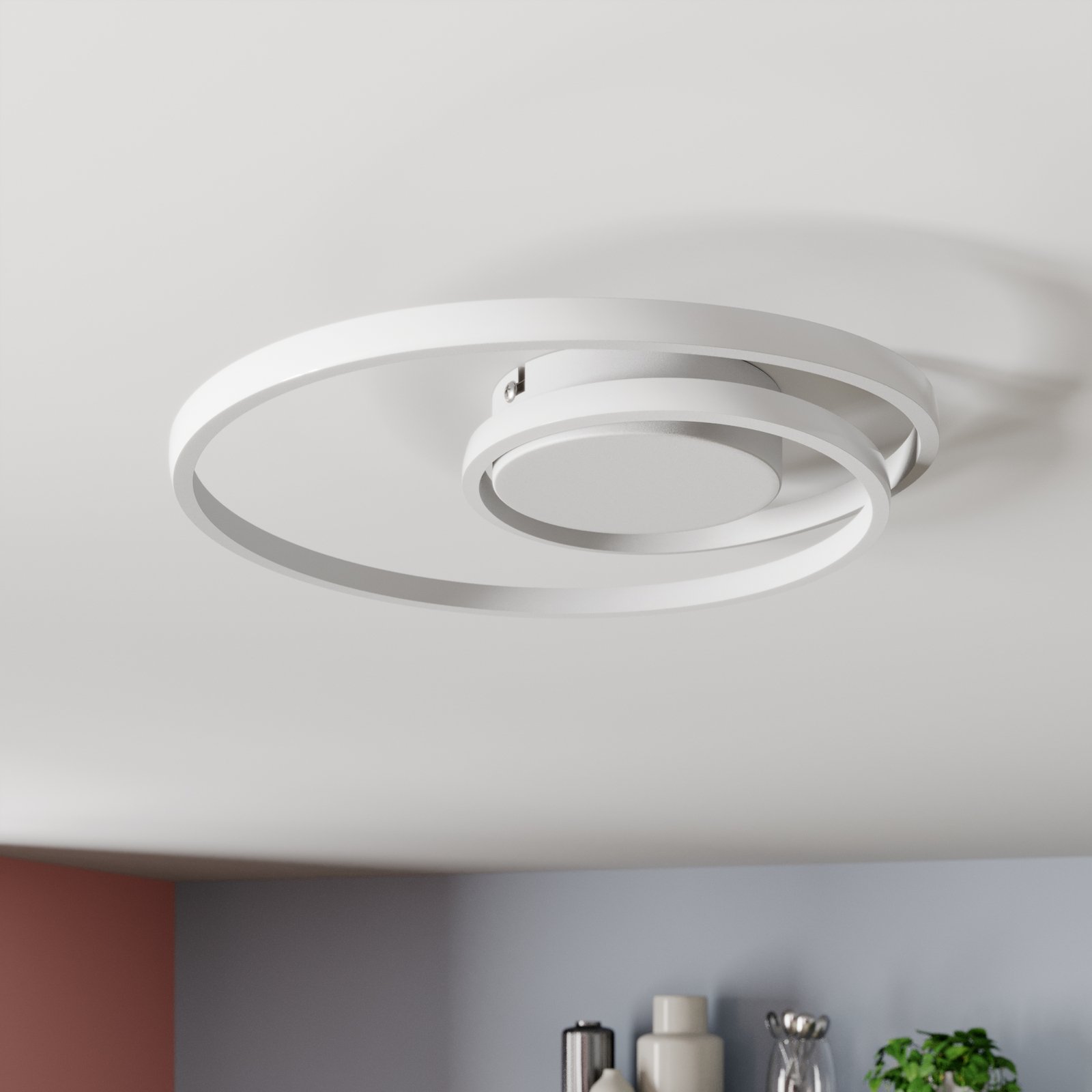 Lindby Kyron LED ceiling lamp, matt white