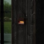 Ideal Lux LED outdoor wall light Dedra, brown, 10 x 6.5 cm