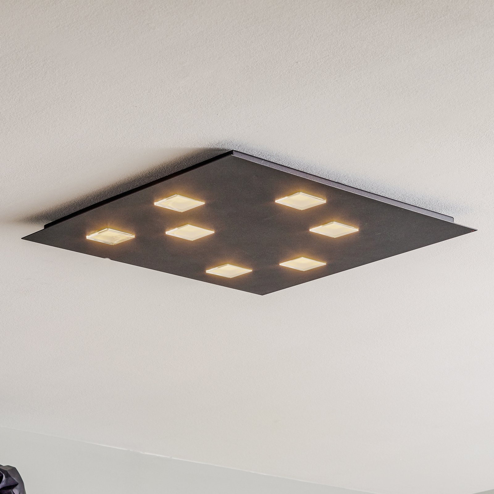 Fabbian Quarter - LED-taklampe 7 lyskilder, svart
