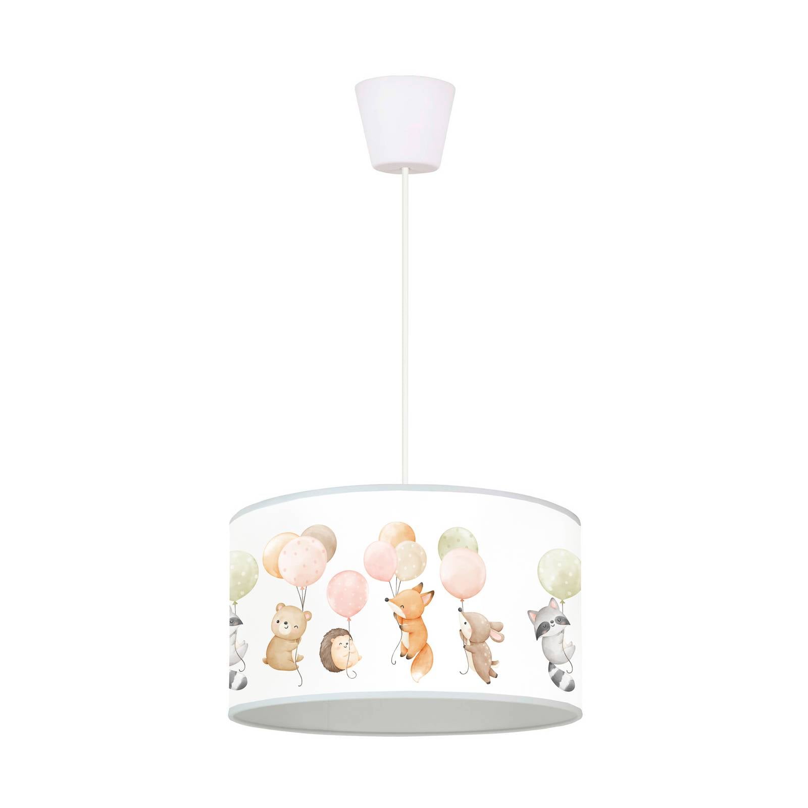 Hängeleuchte Freddy, Ø 35 cm, Stoff, bunt, Tiere, E27