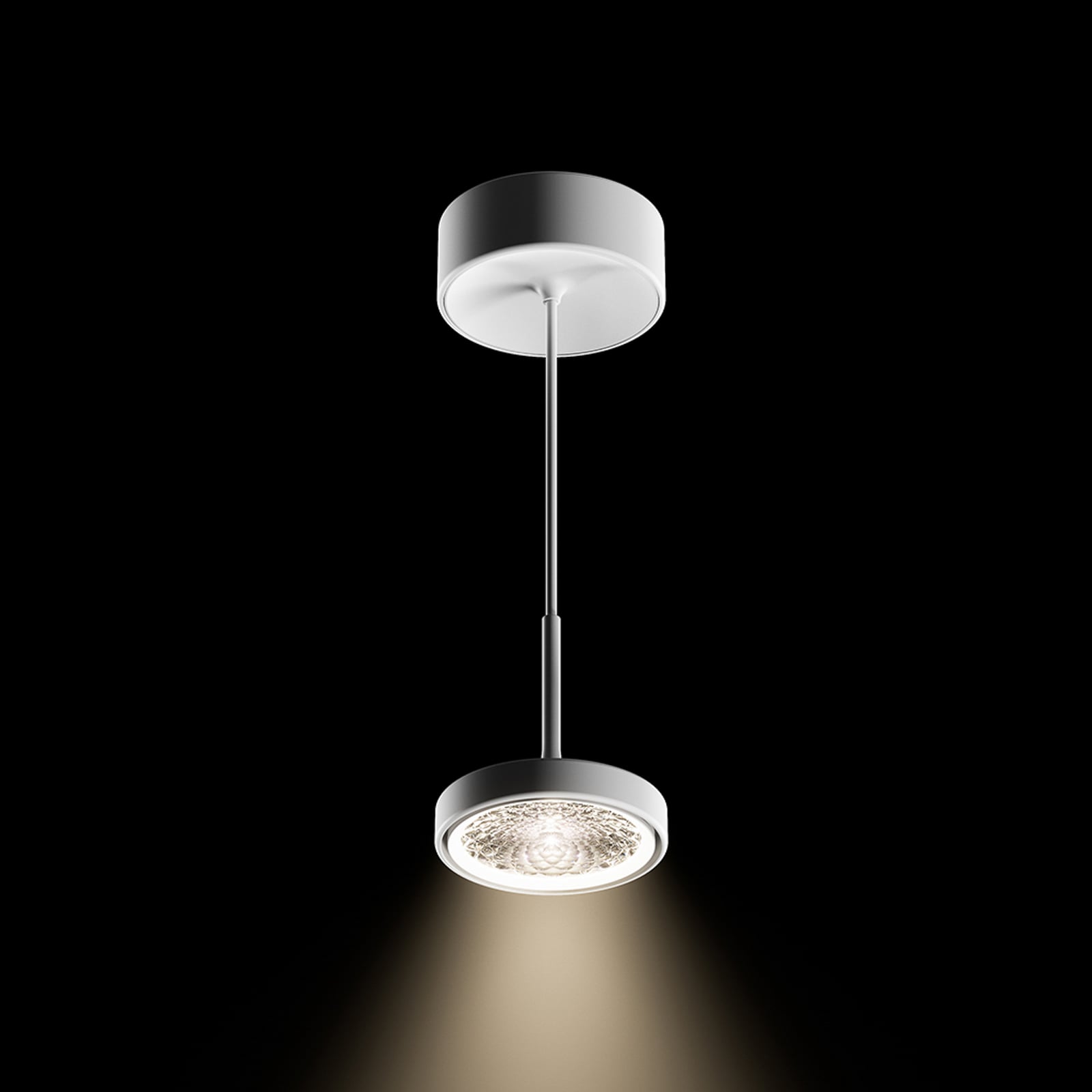 Suspension LED Nivo, blanche, 36°, montage en saillie, à intensité variable -