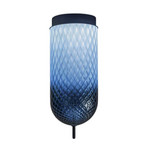 OLEV LED-Deckenlampe Curuba, blau, Glas, Höhe 40 cm, 2.700 K