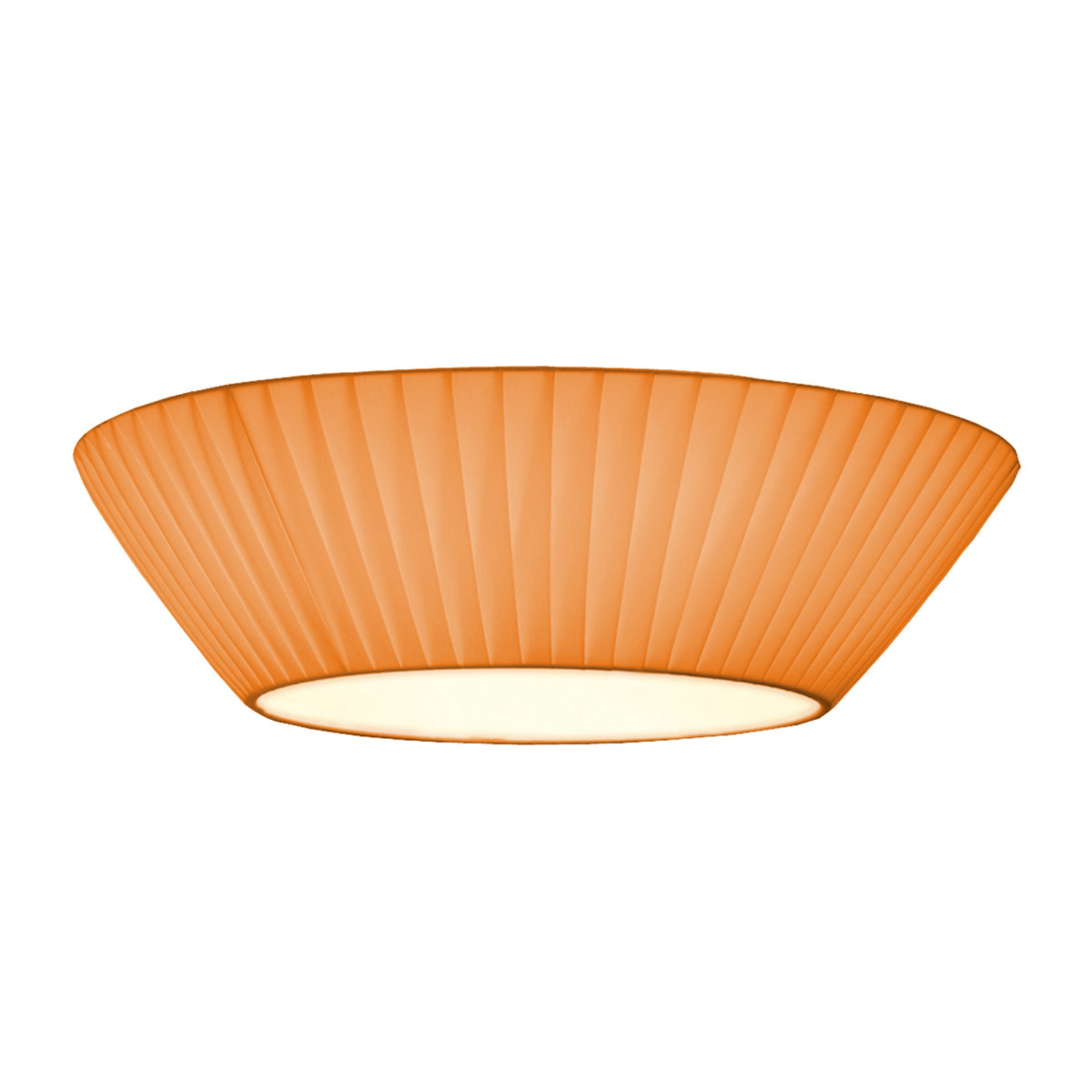 Pamalux Simple orange ceiling light Emma 50 cm, for Bedroom, pleated fabric, E27, 40 W, energy efficiency: A++, H: 22 cm