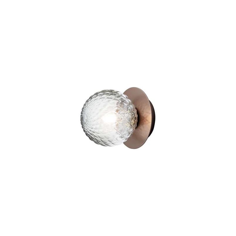 Nuura Aps – Liila 1 Decken-/Wandlampe IP44, bronze/klar, Ø 12 cm Nuura