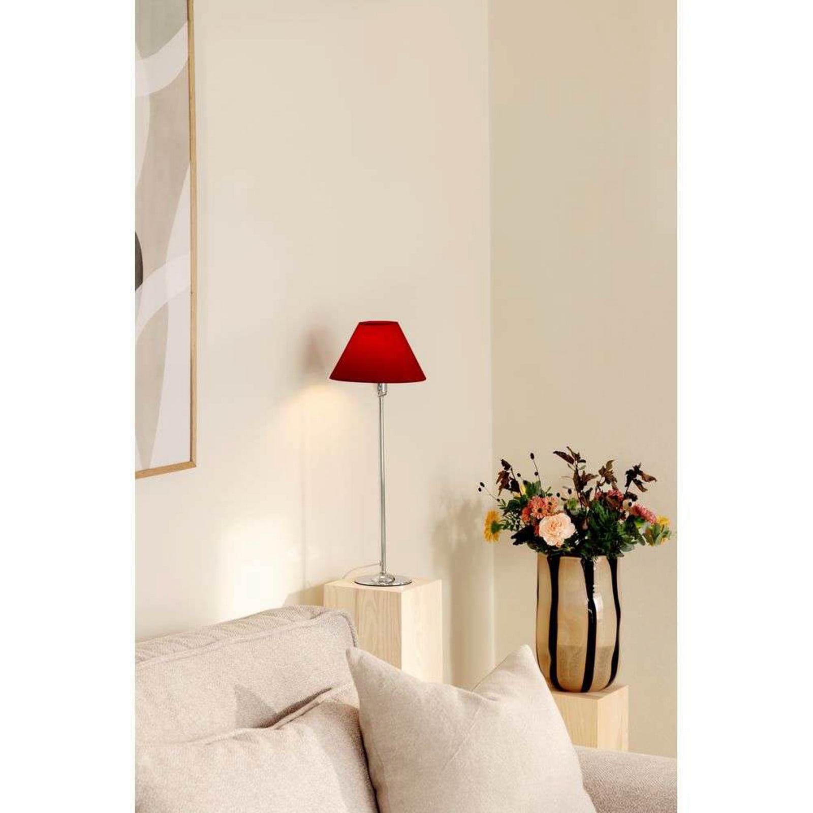 Iris 45 Bordslampa Chrome/Burgundy Globen Lighting - Vardagsrum - Metall