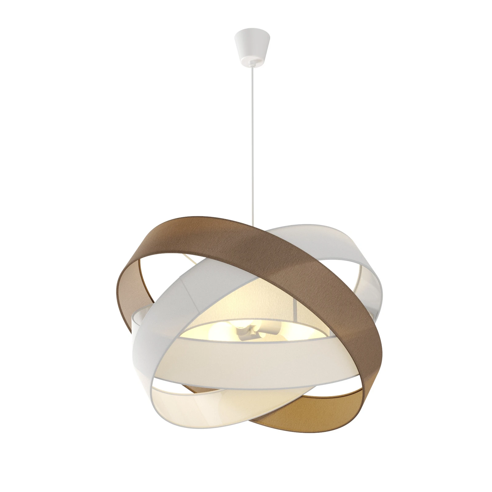 Lindby Simaria viseća lampa, smeđa/siva/bijela, Ø 60 cm, E27