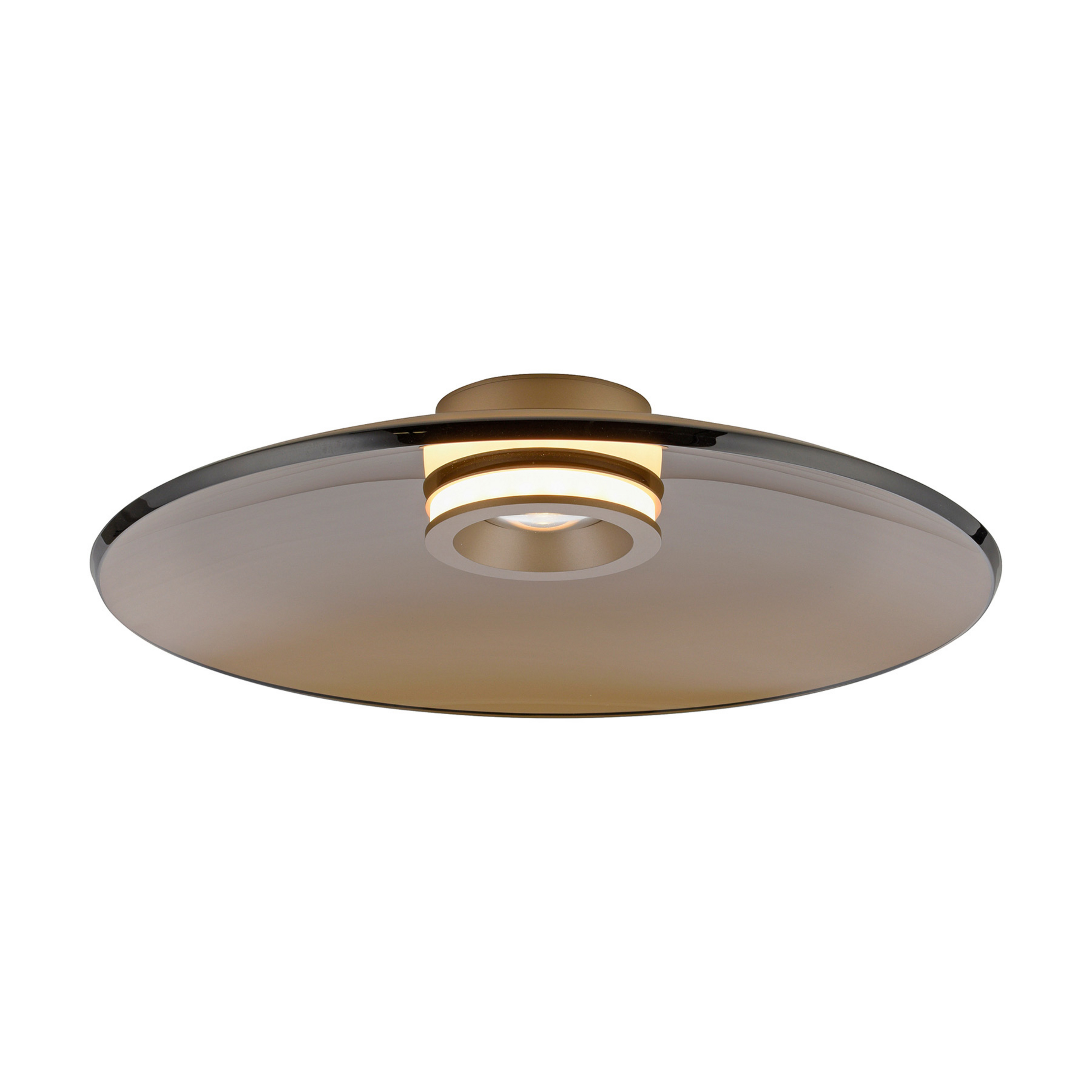 Plafonnier LED Moon bronze Ø 50 cm, verre ambré (foncé) - PURE