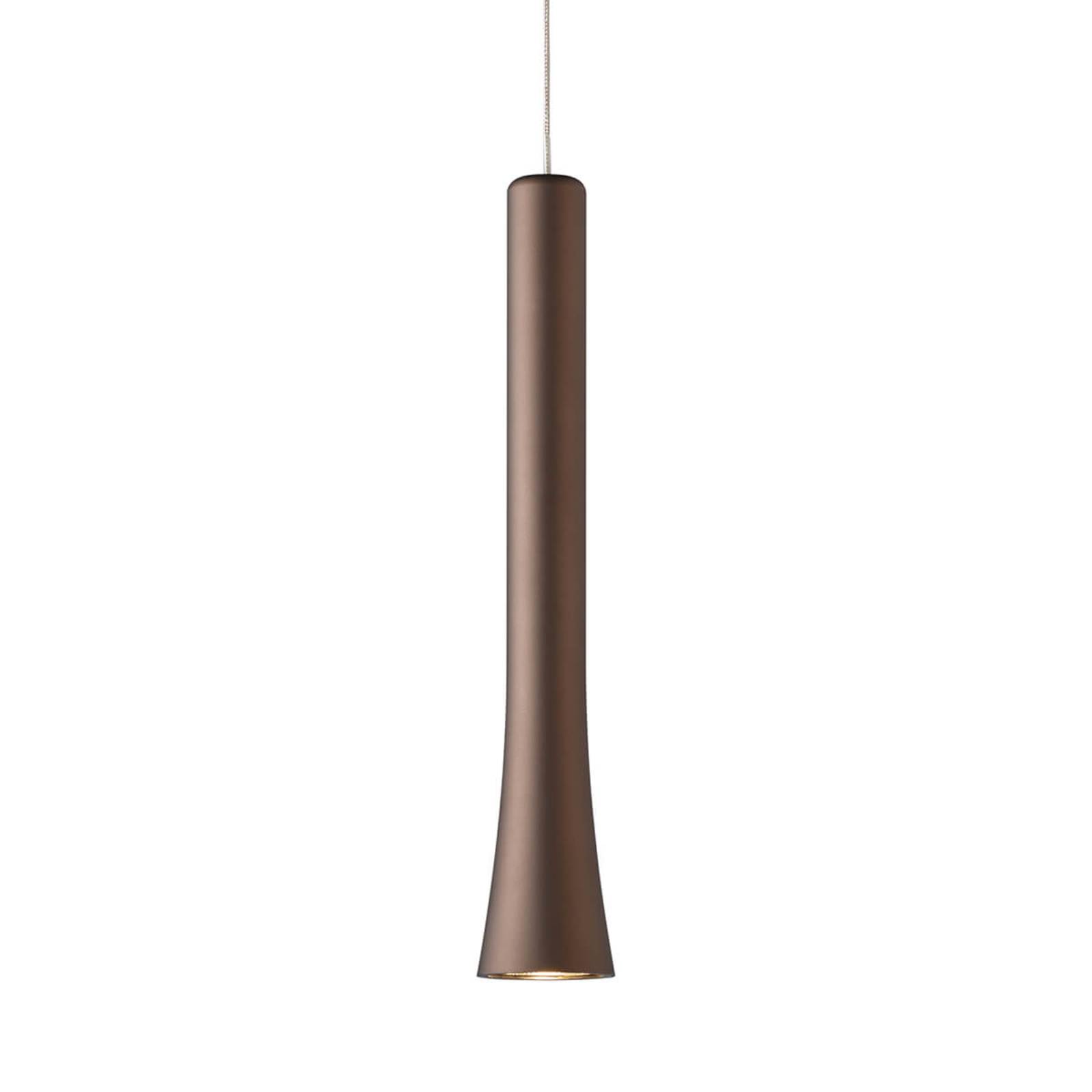 Lampa wisząca LED Rio, elegancki kształt, brąz