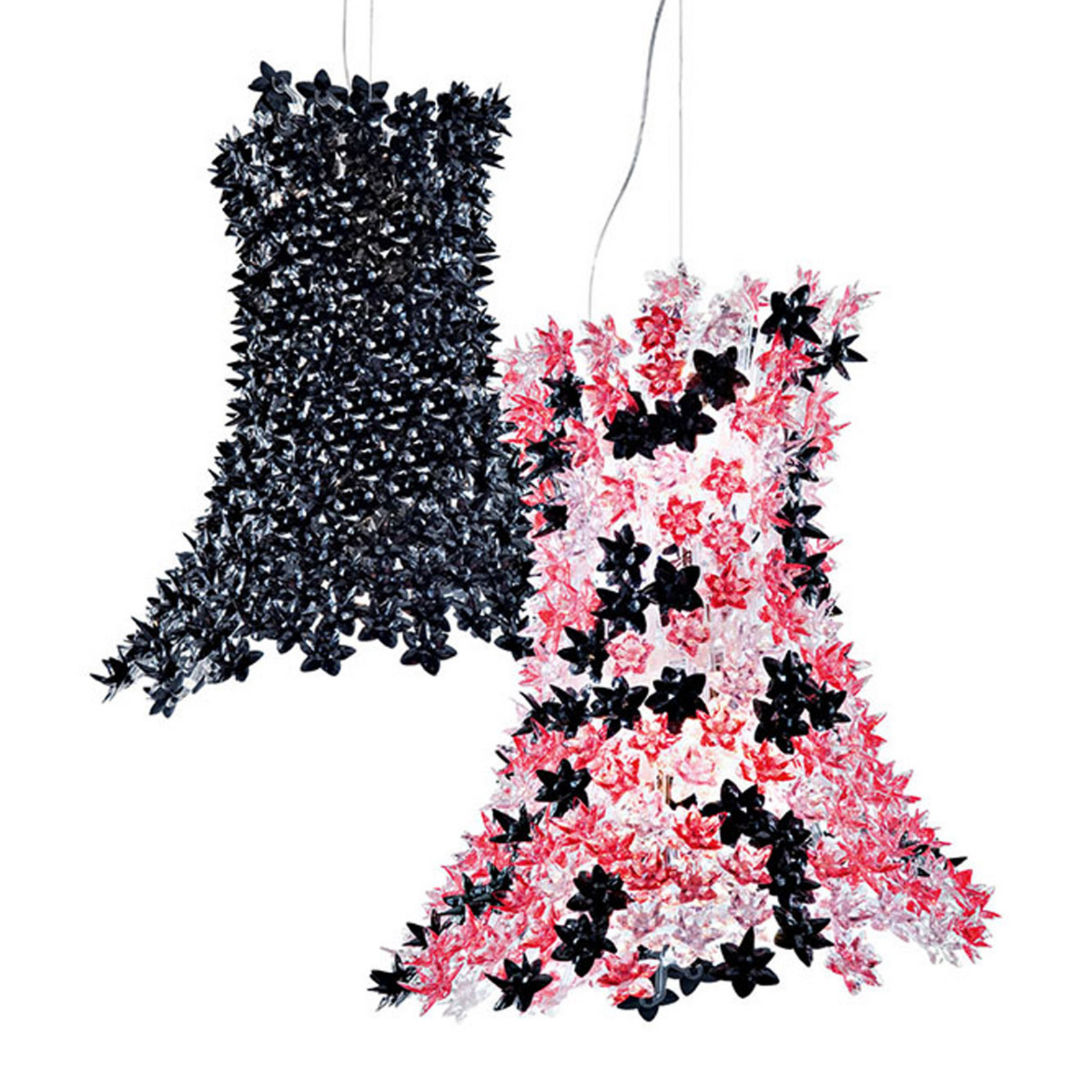 Kartell Bloom lampă suspendată LED G9 lungă negru - Camera de zi / sufragerie - design - Plastic