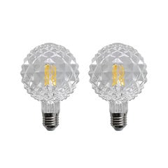 E27 3,8W LED žárovka G95 2700K strukturní čirá 2ks