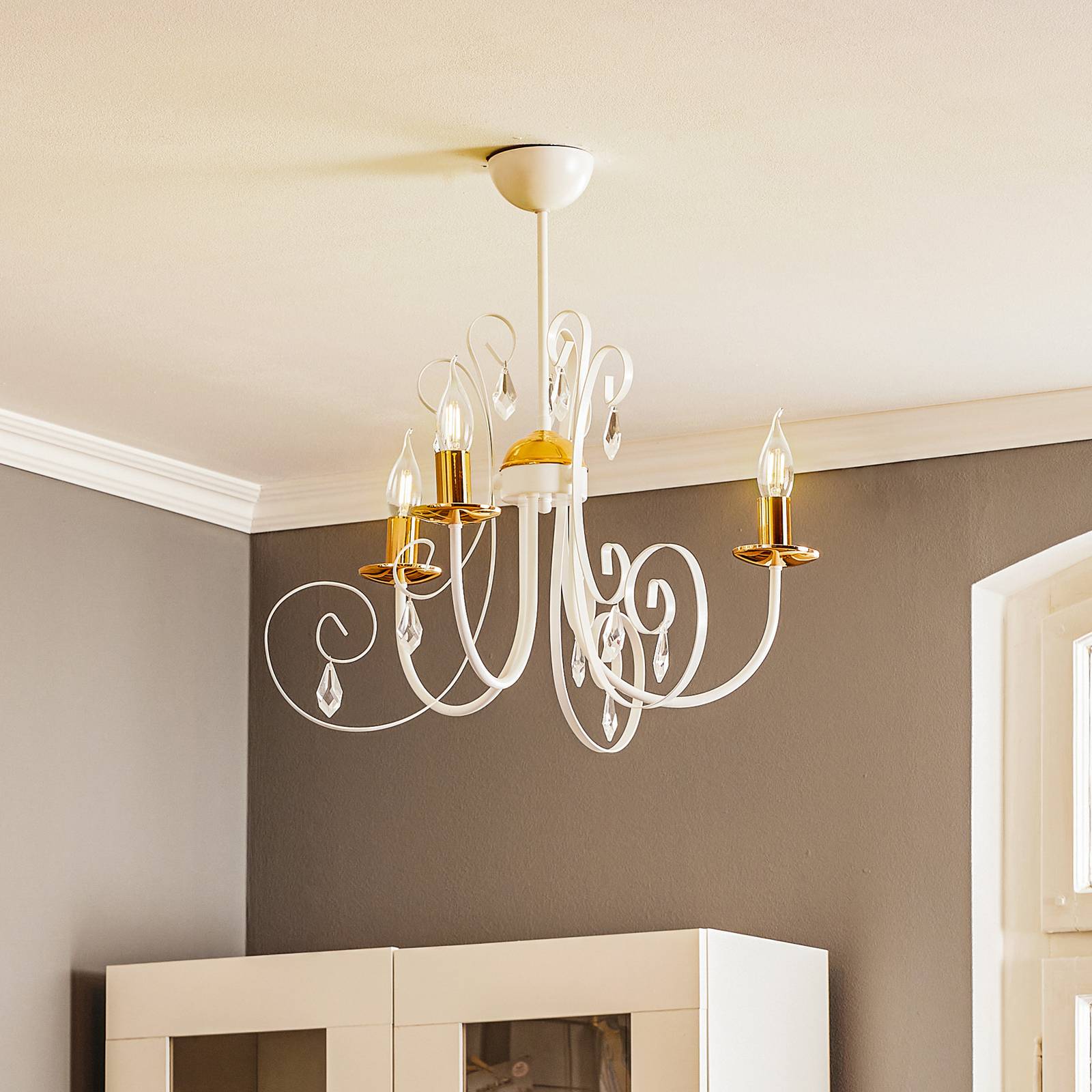 Ljuskrona Foreman 3, 3 lampor, vit koppar