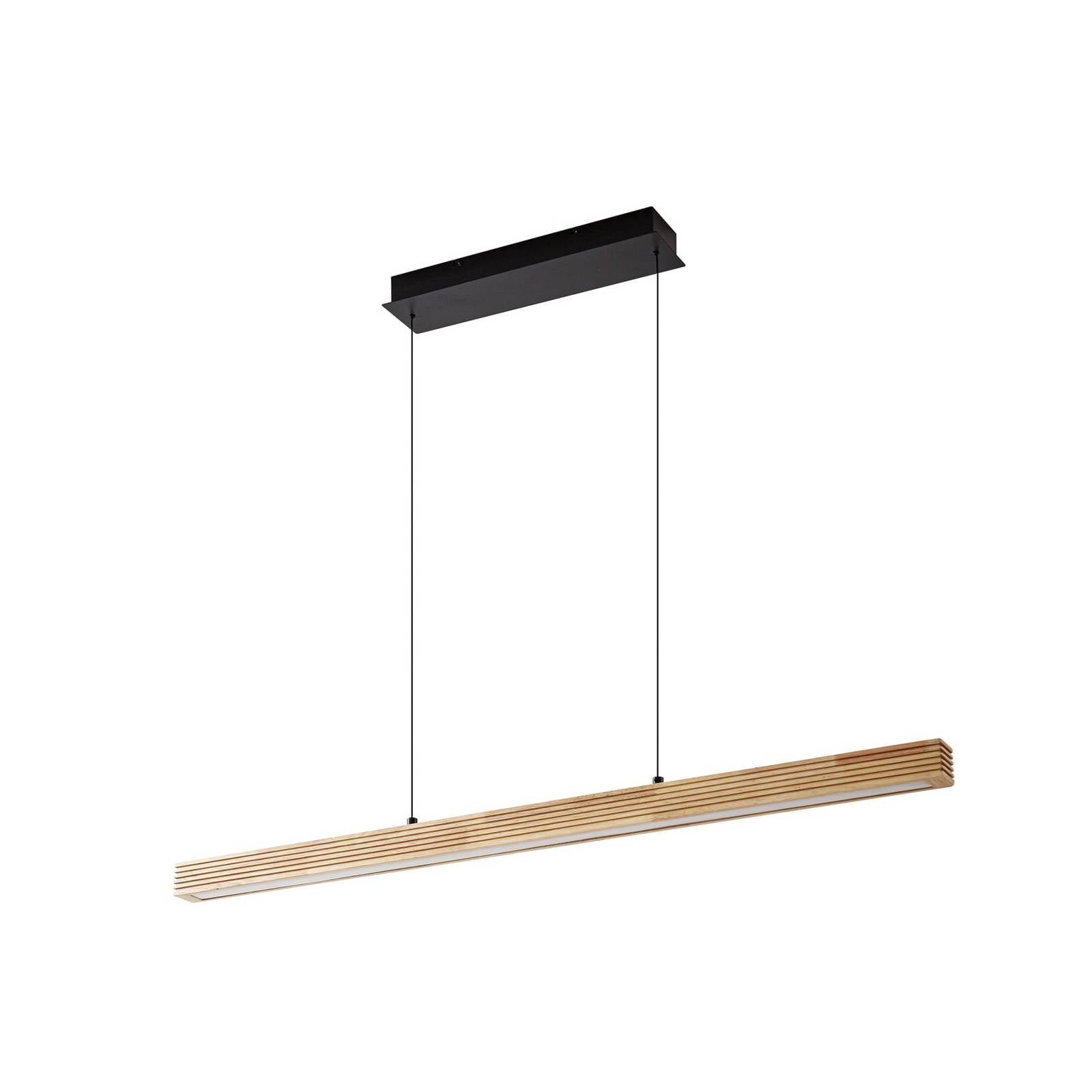 Lucande LED-Hängeleuchte Emara, holz hell, Eiche, CCT
