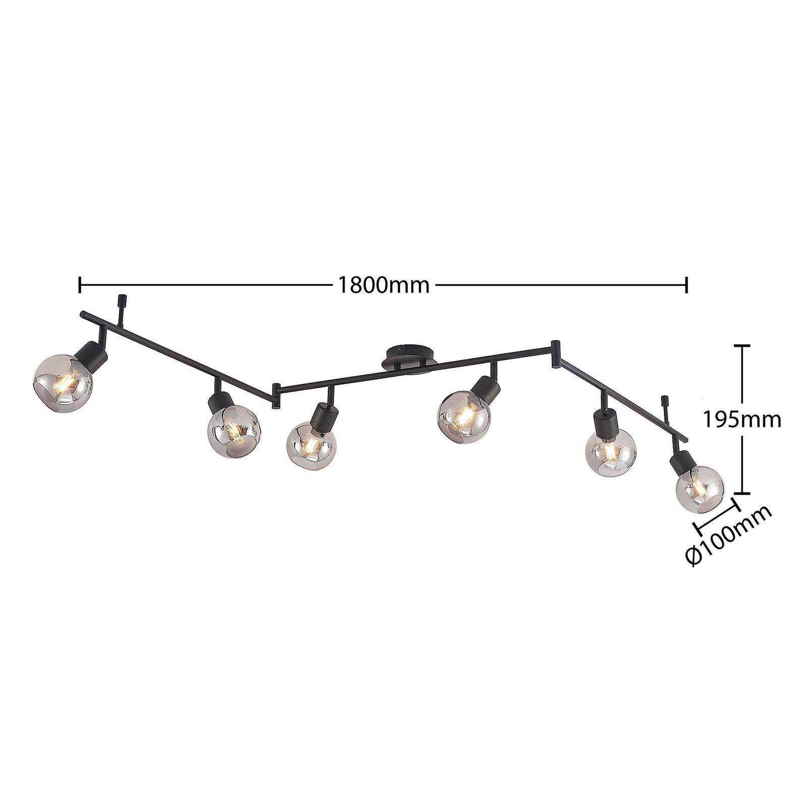 Eridia 6 Stropní Lampa Black - Lindby