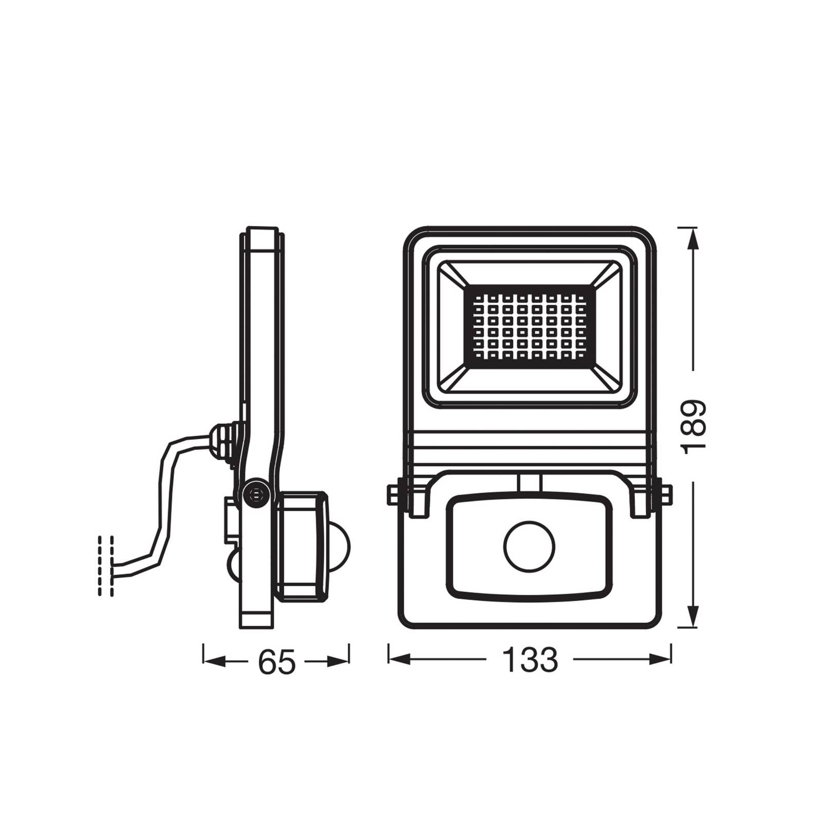 Projecteur d'extérieur OSRAM ENDURA FLOOD, blanc, capteur 30 W 830 IP44