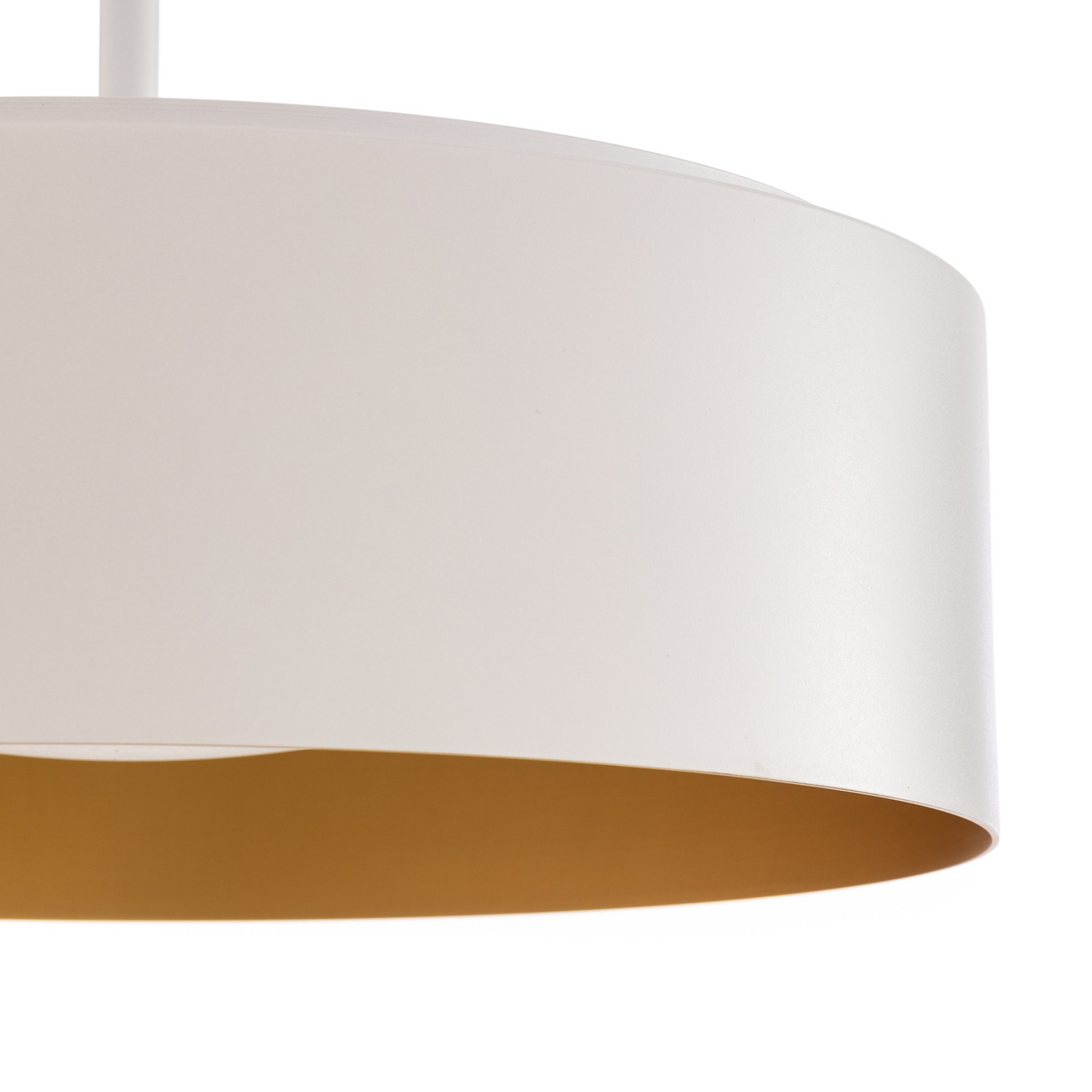 Candeeiro suspenso Bega LED Studio Line, Ø 36 cm, branco-dourado, DALI