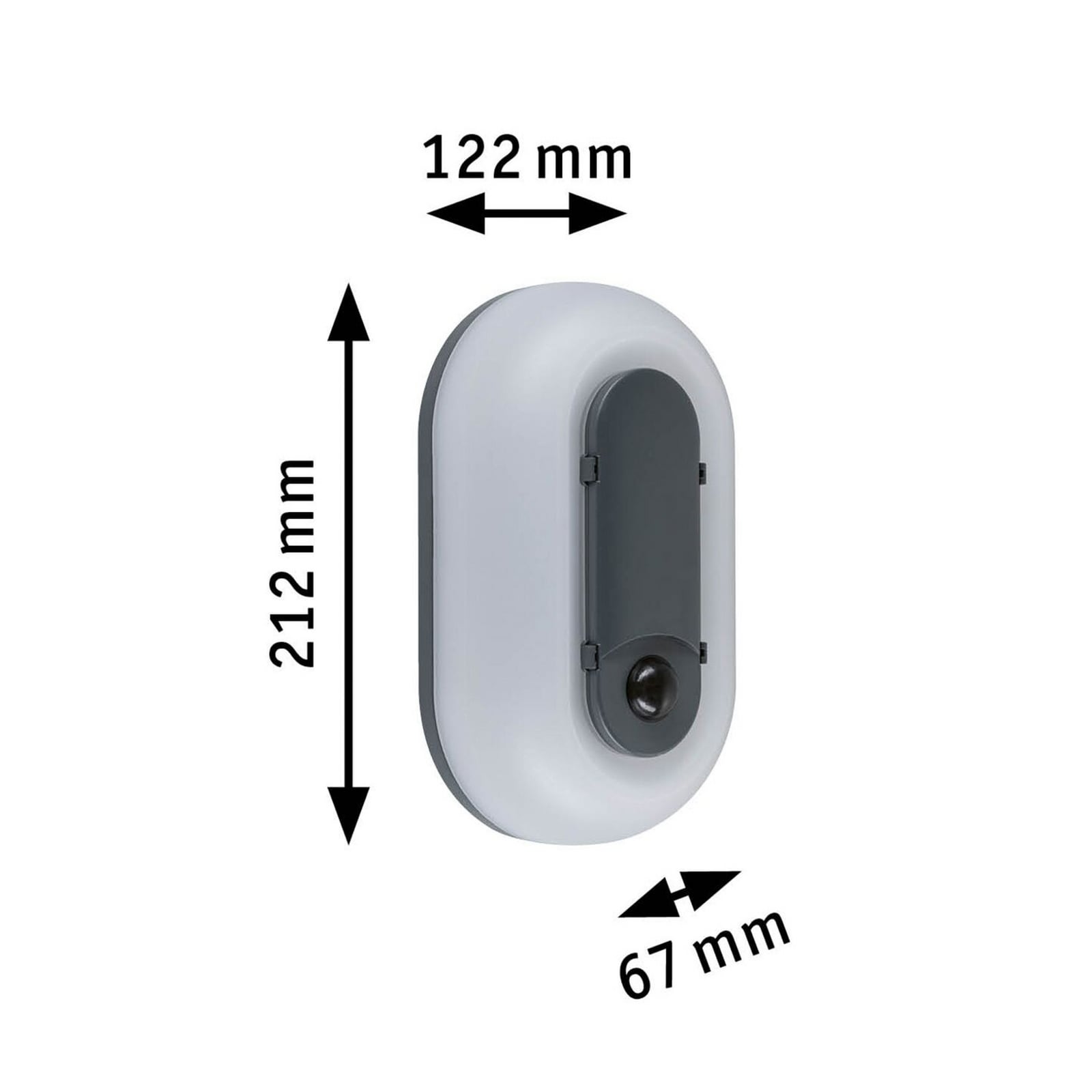 Paulmann LED sienas lampa „Elunor“, antracīta krāsā, ar sensoru, augstums 21