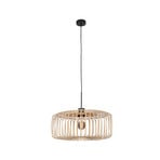 Hanglamp Sparkled Light, zwart/natuurlijk bamboe, Ø 50 cm
