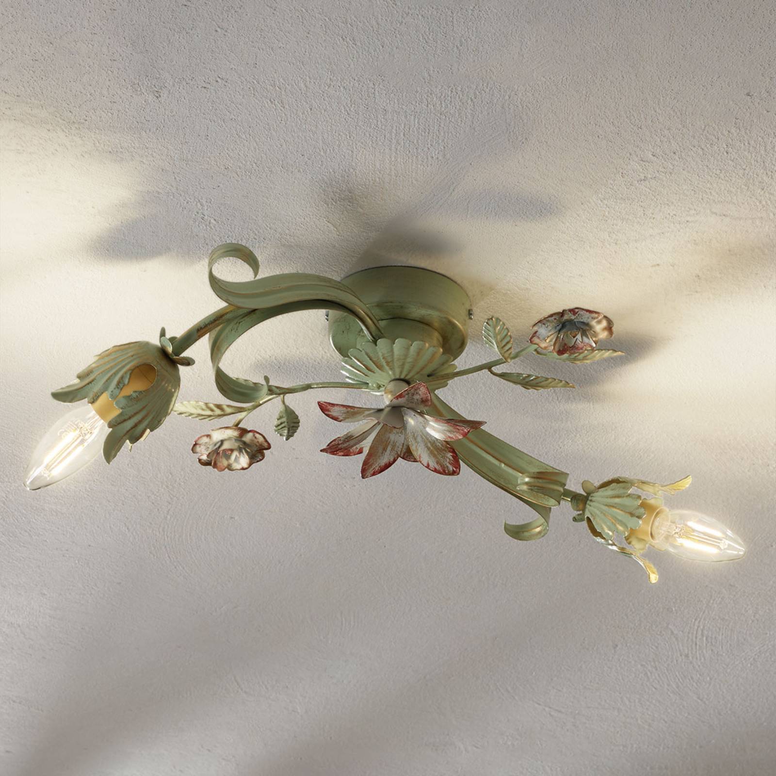 Filigranowa lampa sufit. Tulipe w stylu florenckim