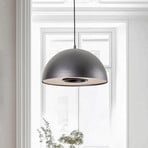 Hanglamp Drew in zwart met houtdecor