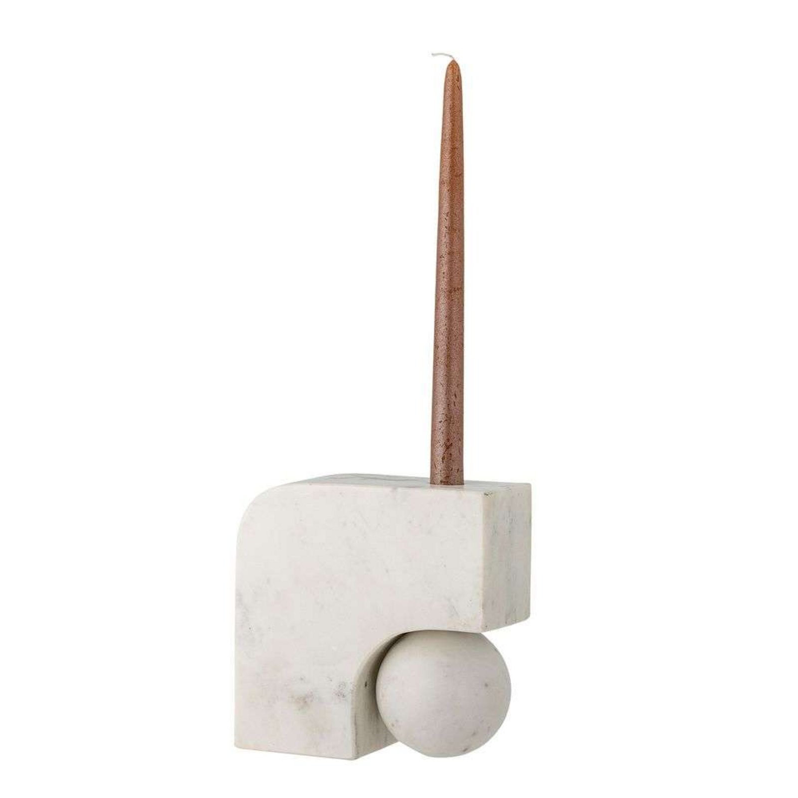 Abbelin Candle Holder White/Marble - Bloomingville