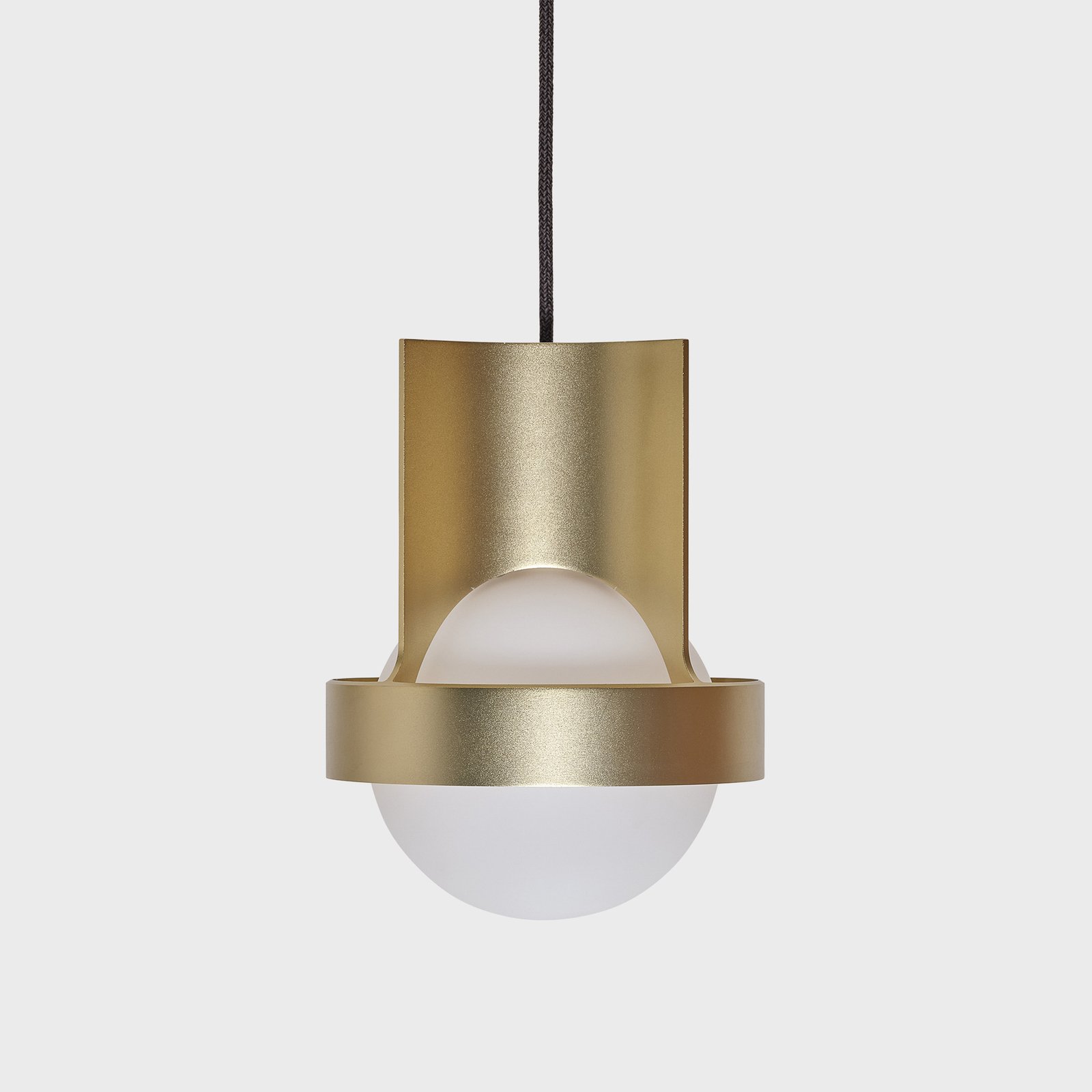 Tala pendant light Loop Large, aluminium, LED globe, gold