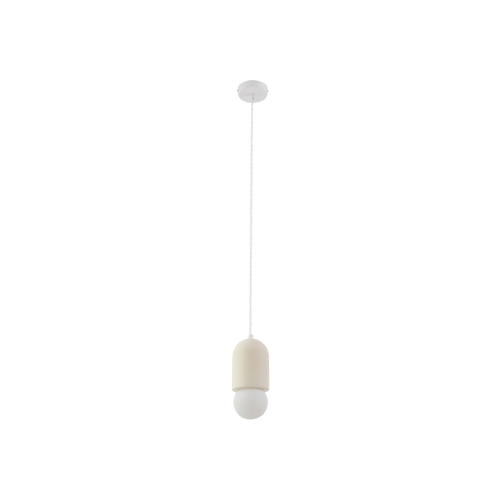 Lampa wisząca Lindby Nielson, Ø 11 cm, beżowa, gipsowa