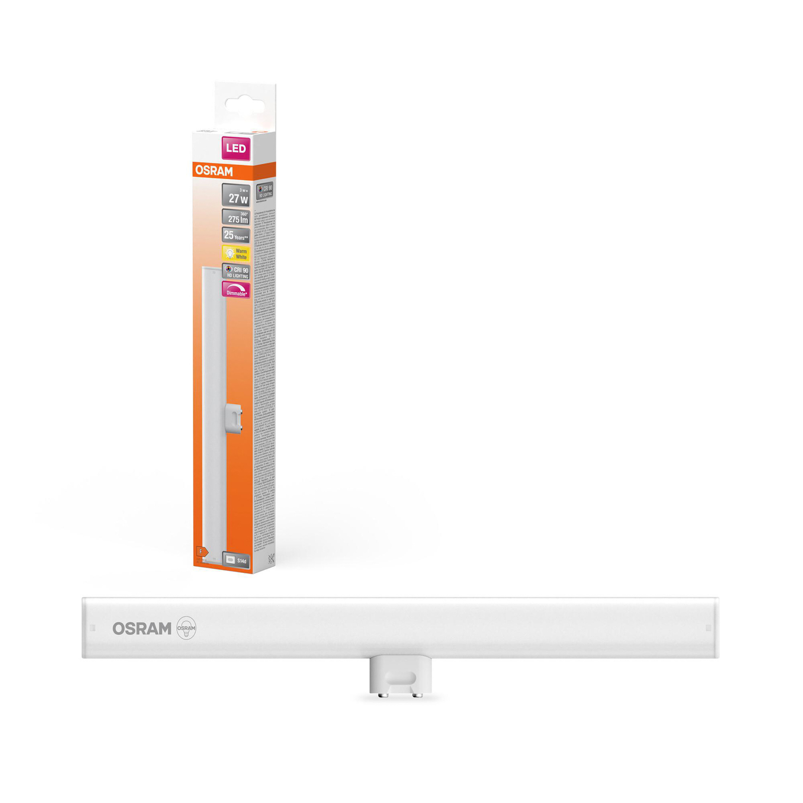 OSRAM LED linijska svjetiljka S14d 3W cijev 2700K 30cm mat dim