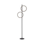 Lampadaire LED Mini-Ritus, noir, fer, 2 anneaux