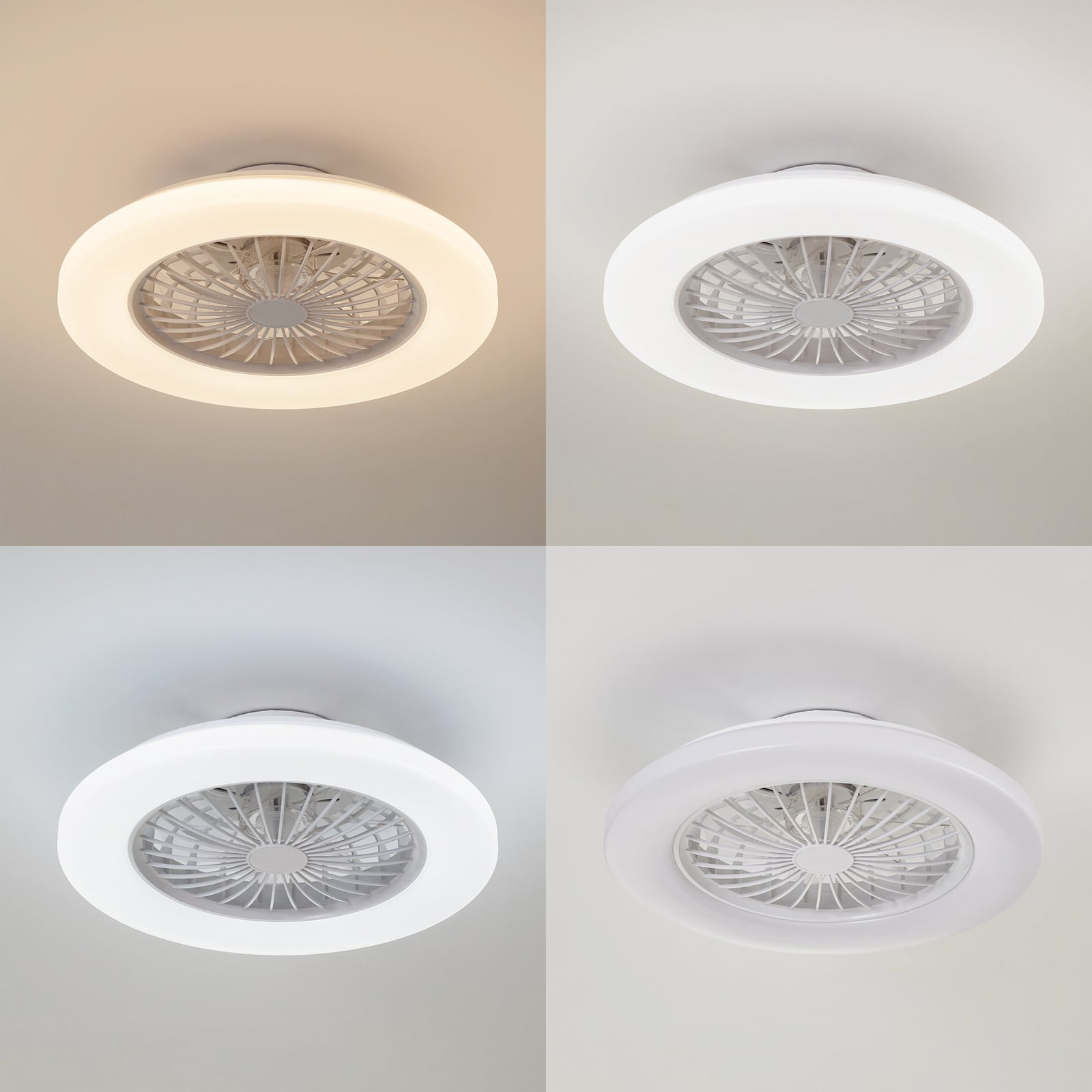 Vedin LED stropni ventilator, Ø 49 cm, bijeli, CCT - Lindby