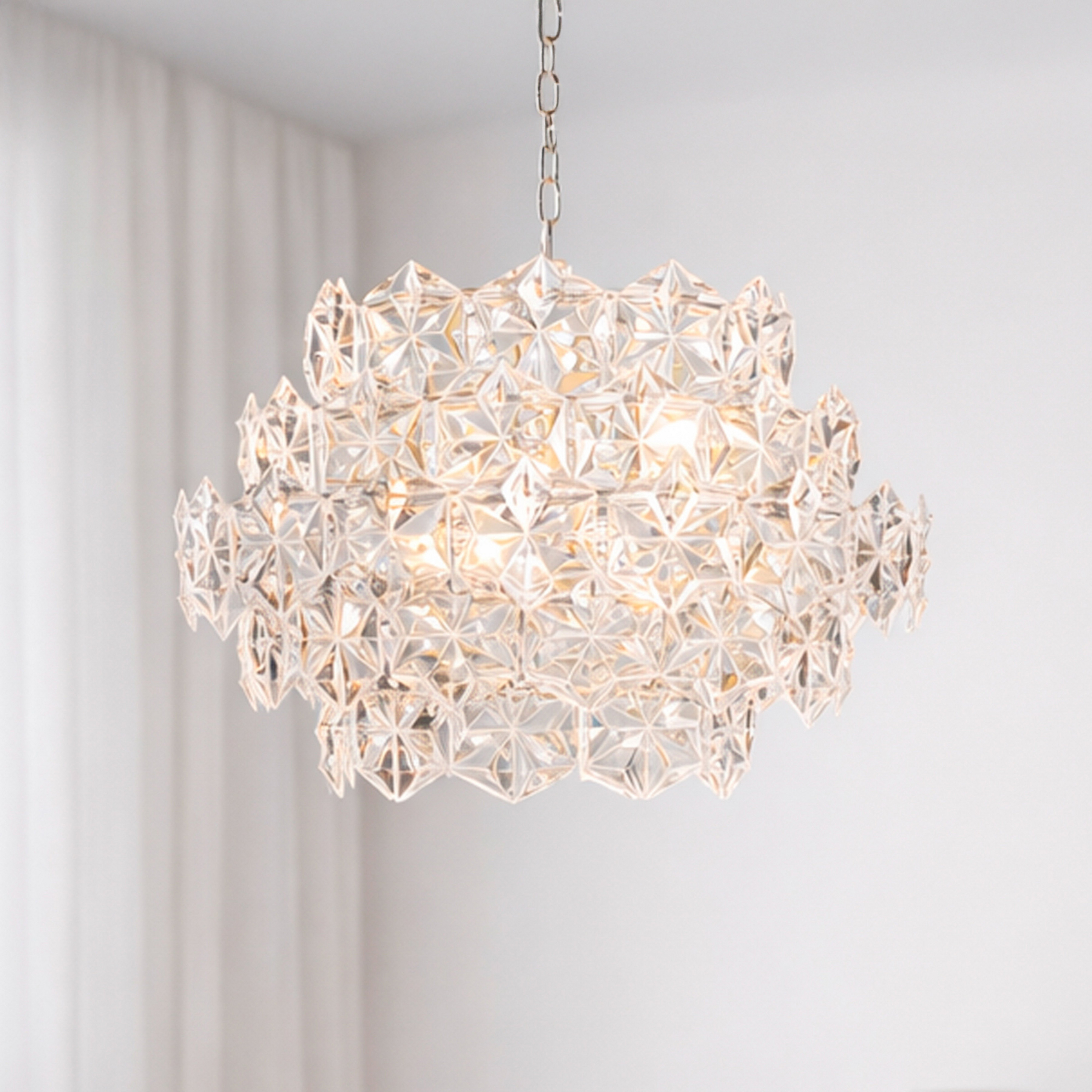 Monarque Mini Pendant Light, chrome/clear, acrylic, E14 - By Rydéns