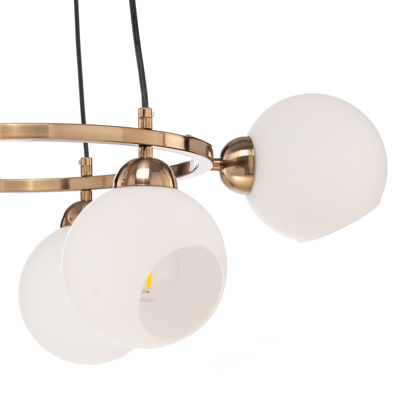 Lampadario Ramella, ottone anticato, 6 luci