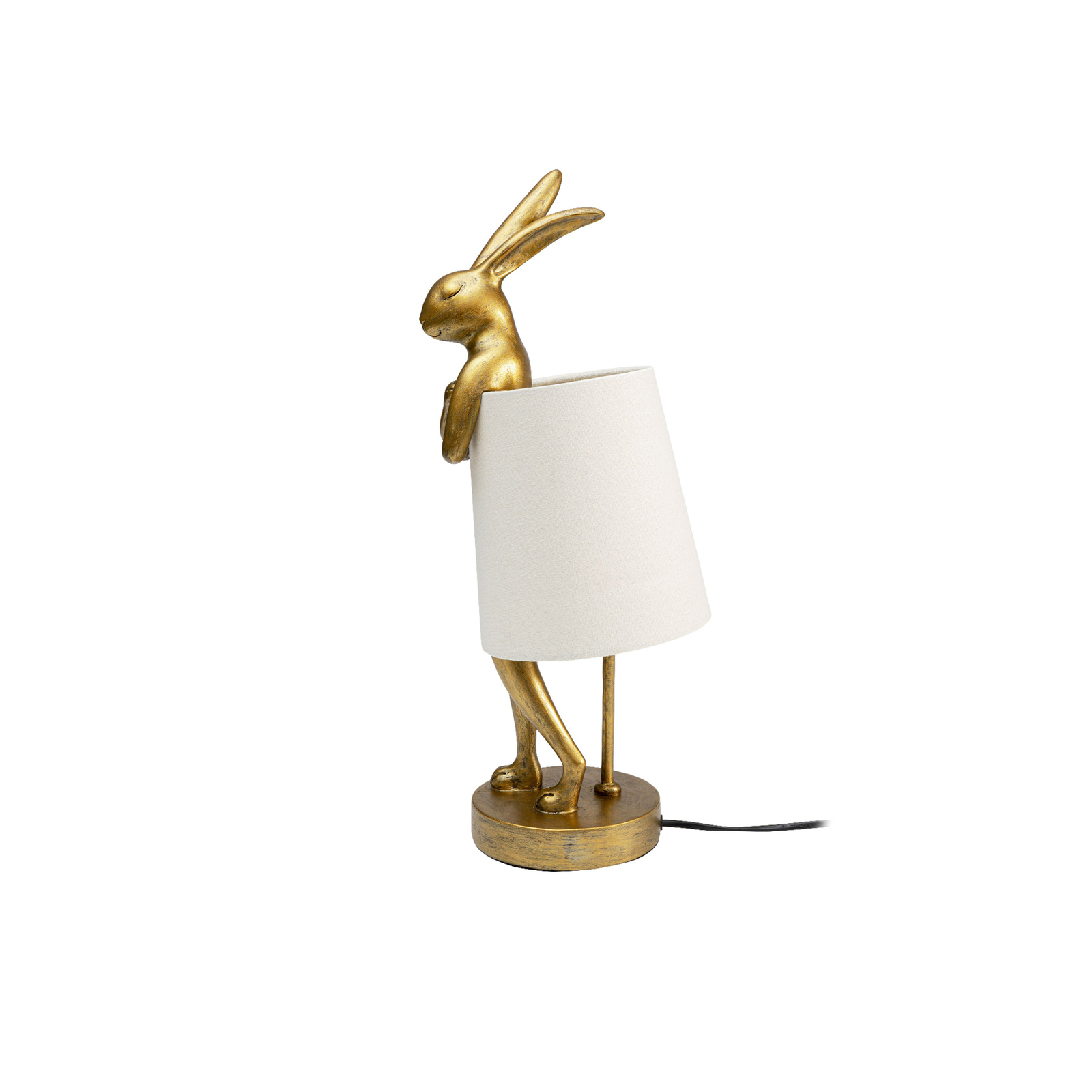 Candeeiro de mesa Kare Animal Rabbit, dourado/branco, altura 50 cm