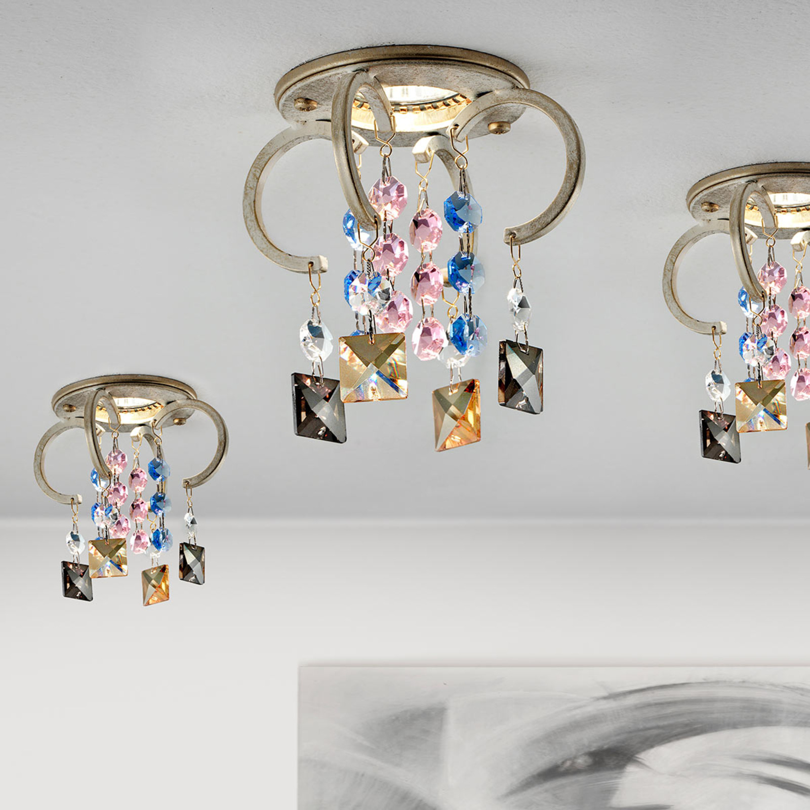 Gracia - downlight with coloured hanging elements