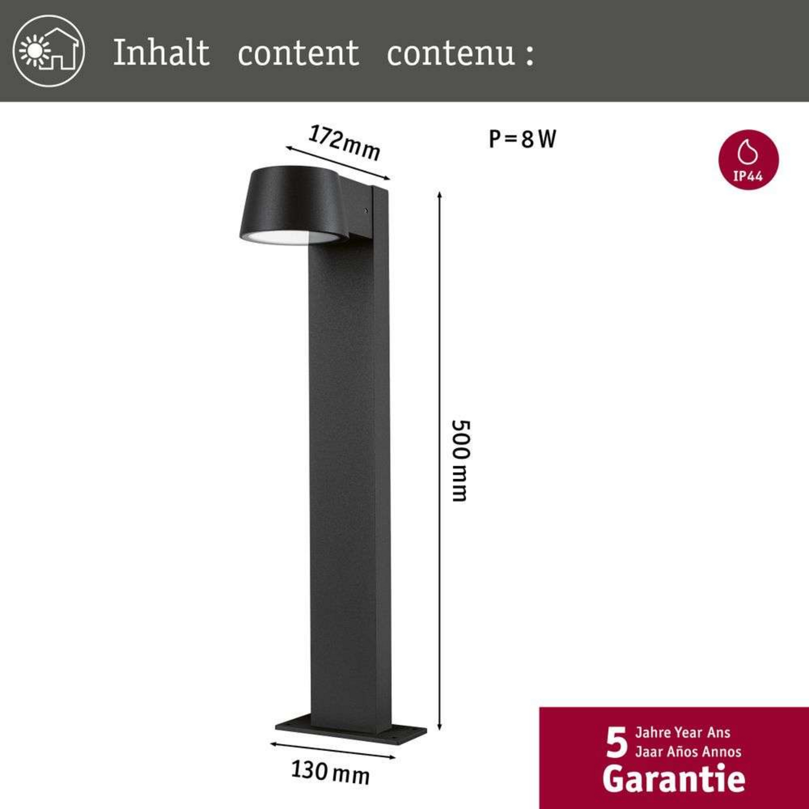 Capea Trädgårdslampa H50 Alu/Antracit - Paulmann