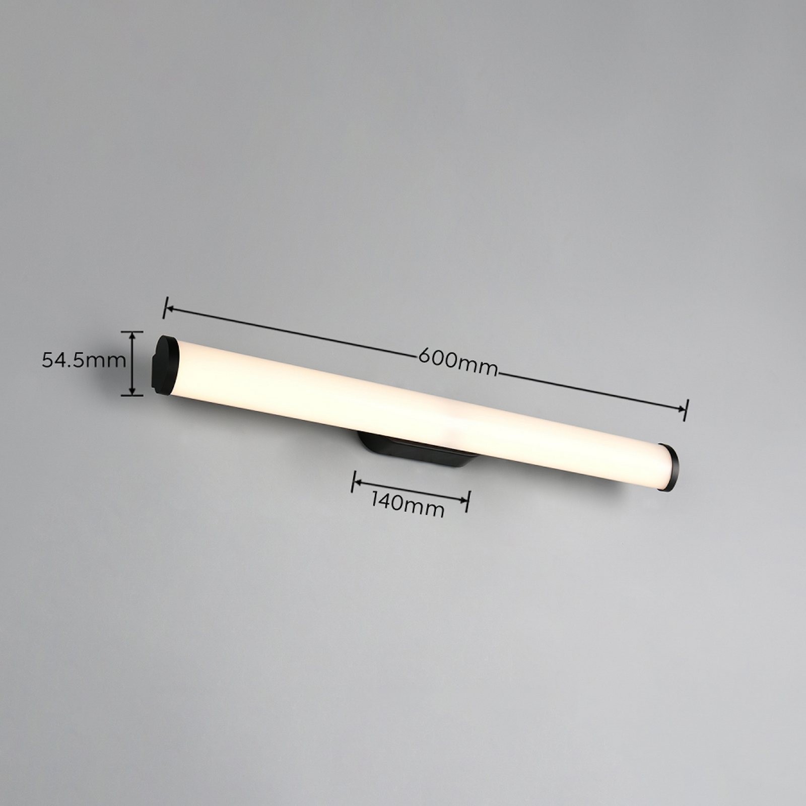 LED sienas lampa „Ernesto“, melna, platums 60 cm, 3 000 K, IP44 LED sienas lampa „Ernesto“, melna, platums 60 cm, 3 000 K, IP44