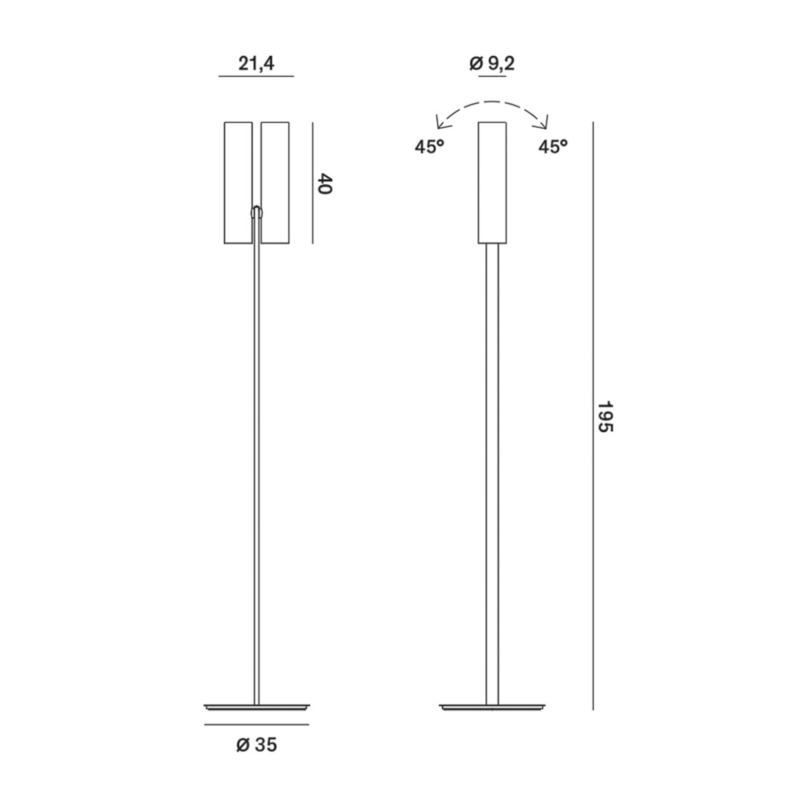 Rotaliana Tobu F1 lampa stojąca 3 000 K, 90° biała