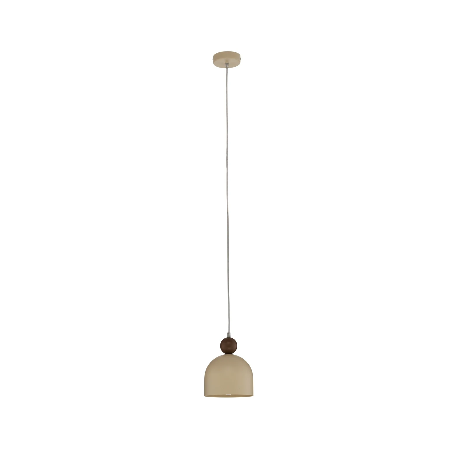 Hanglamp Timon, taupe/beige, Ø 17 cm, metaal