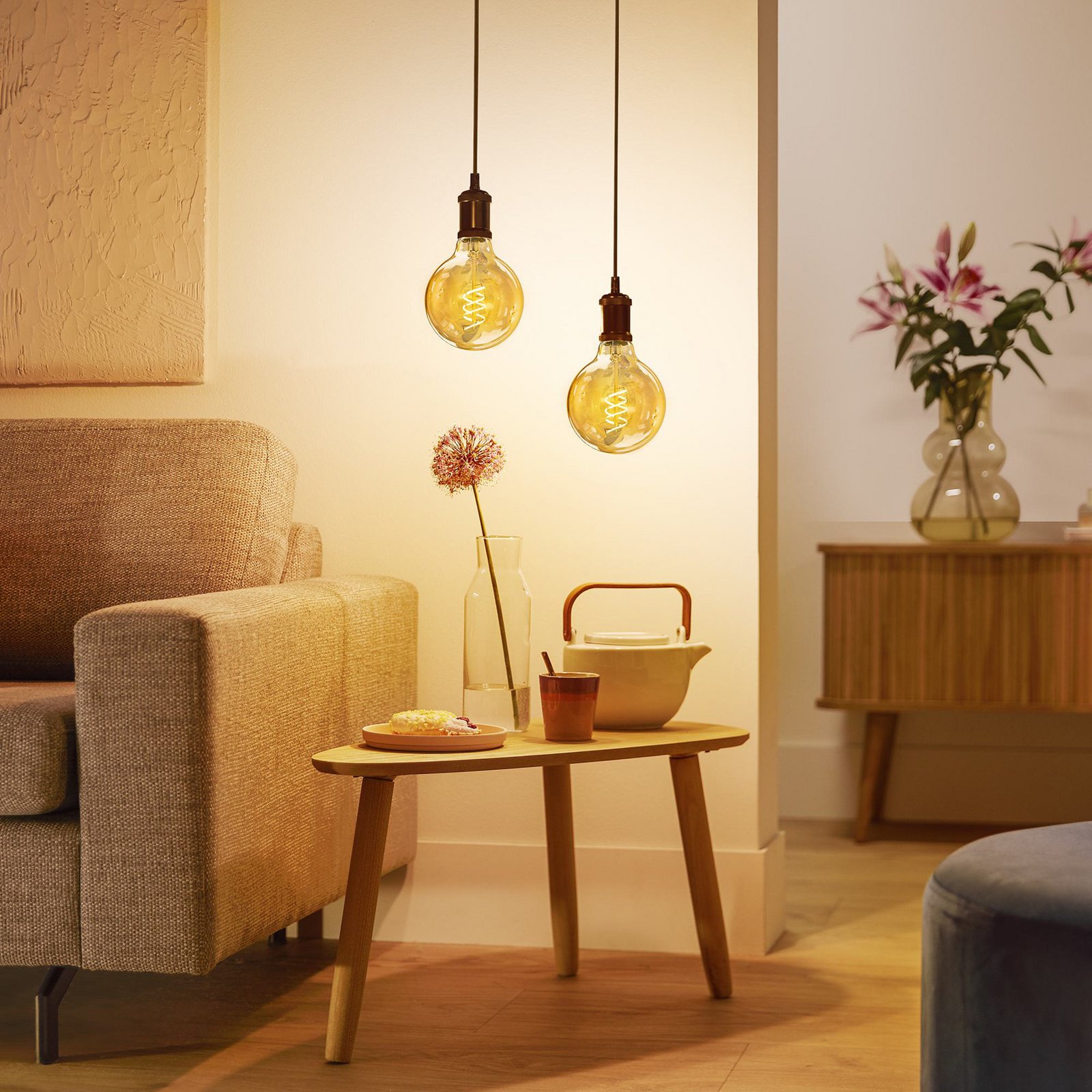 Philips LED-Globelampe E27 G95 3.1 W gold 1.800 K dimmbar