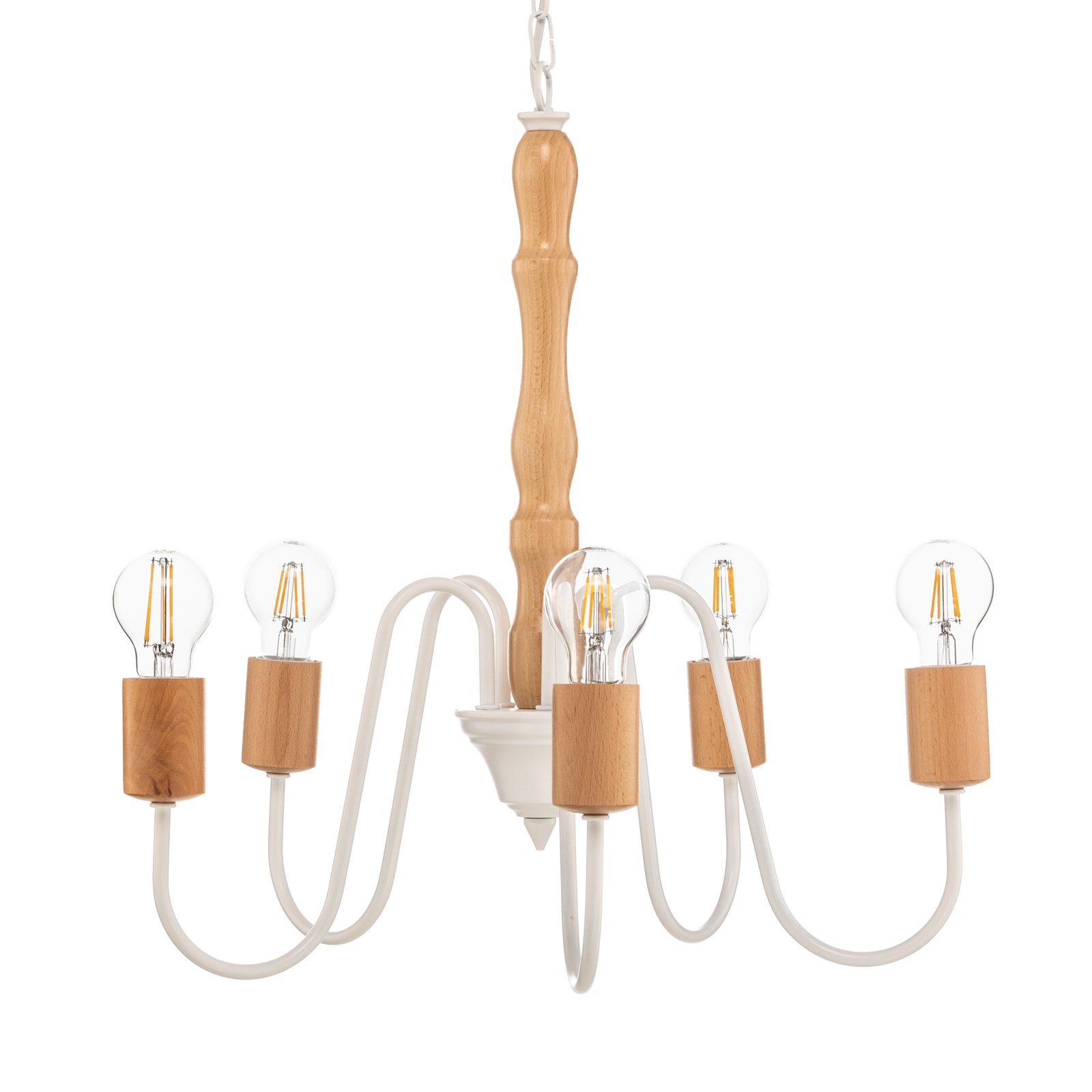 Envostar Joiy chandelier, 5-bulb, white