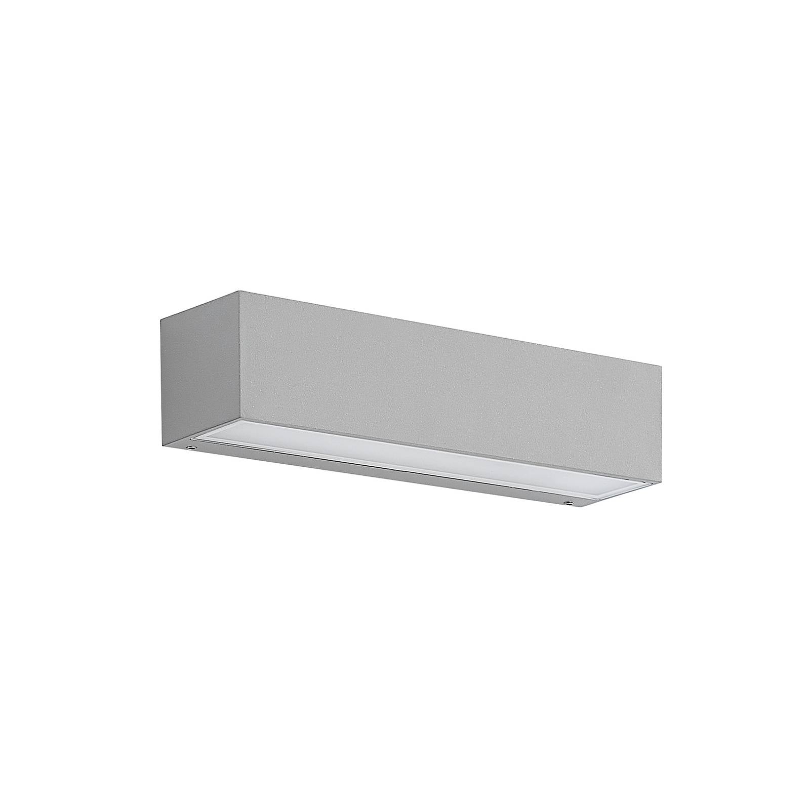 Lucande LED-Außenwandlampe Lengo, 25cm, silber, down, 3.000K