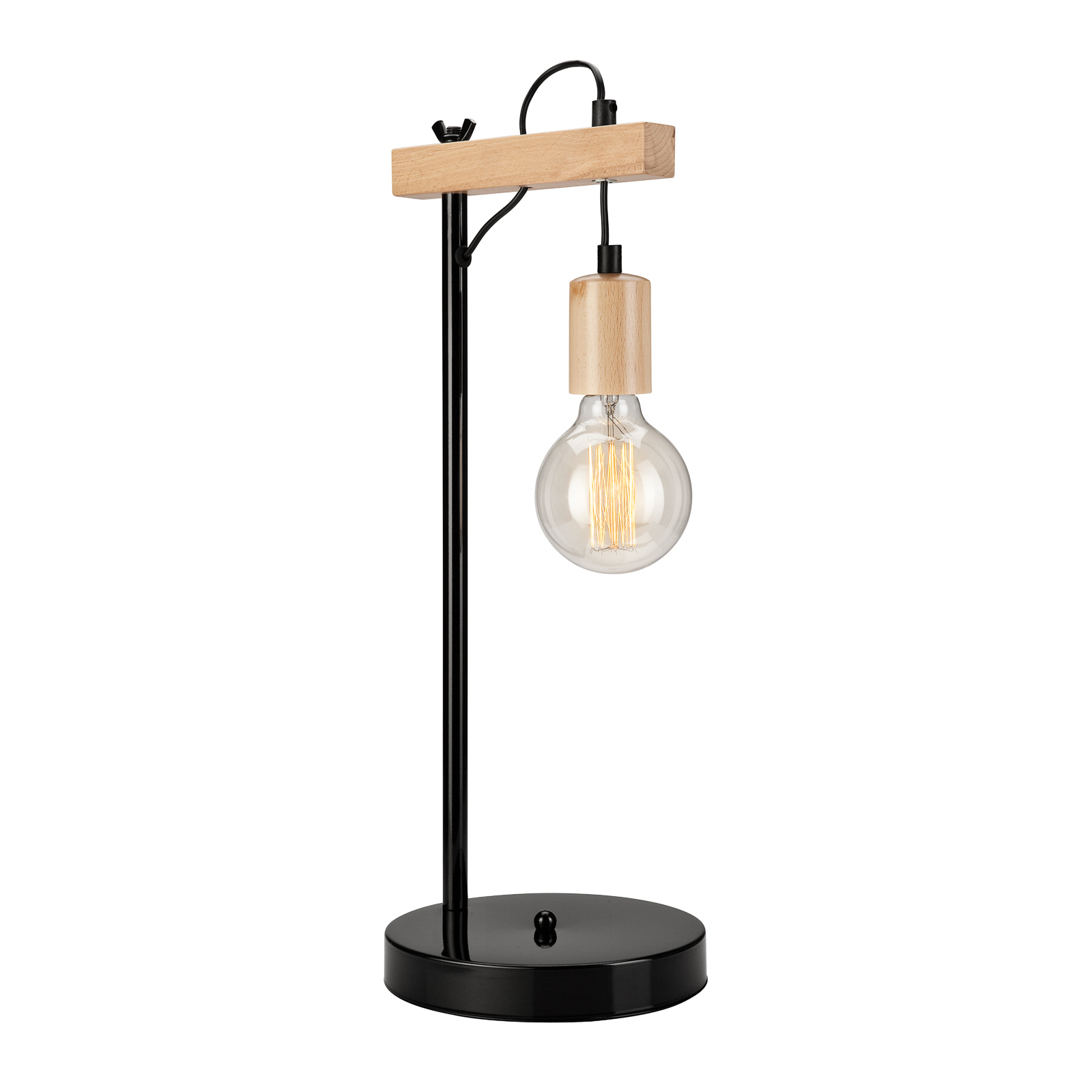 Tyske table lamp, wooden details natural