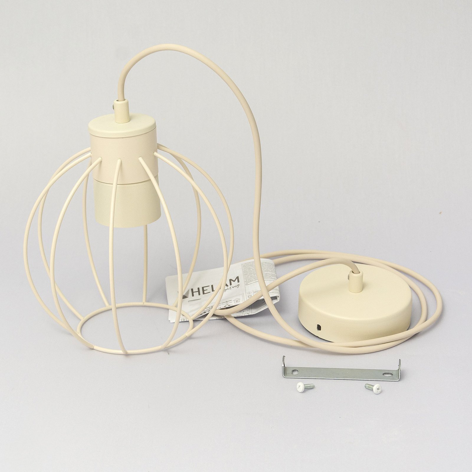 Lampa wisząca STARLIGHT, kremowa biel, 1-punktowa, Ø 18 cm, metal
